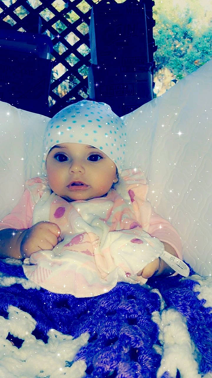 Sophia joined the competition — help win amazing prizes! baby, child, fun, headwear, person, photography, playing_in_the_snow, sky, smile, snow, space, toddler, winter