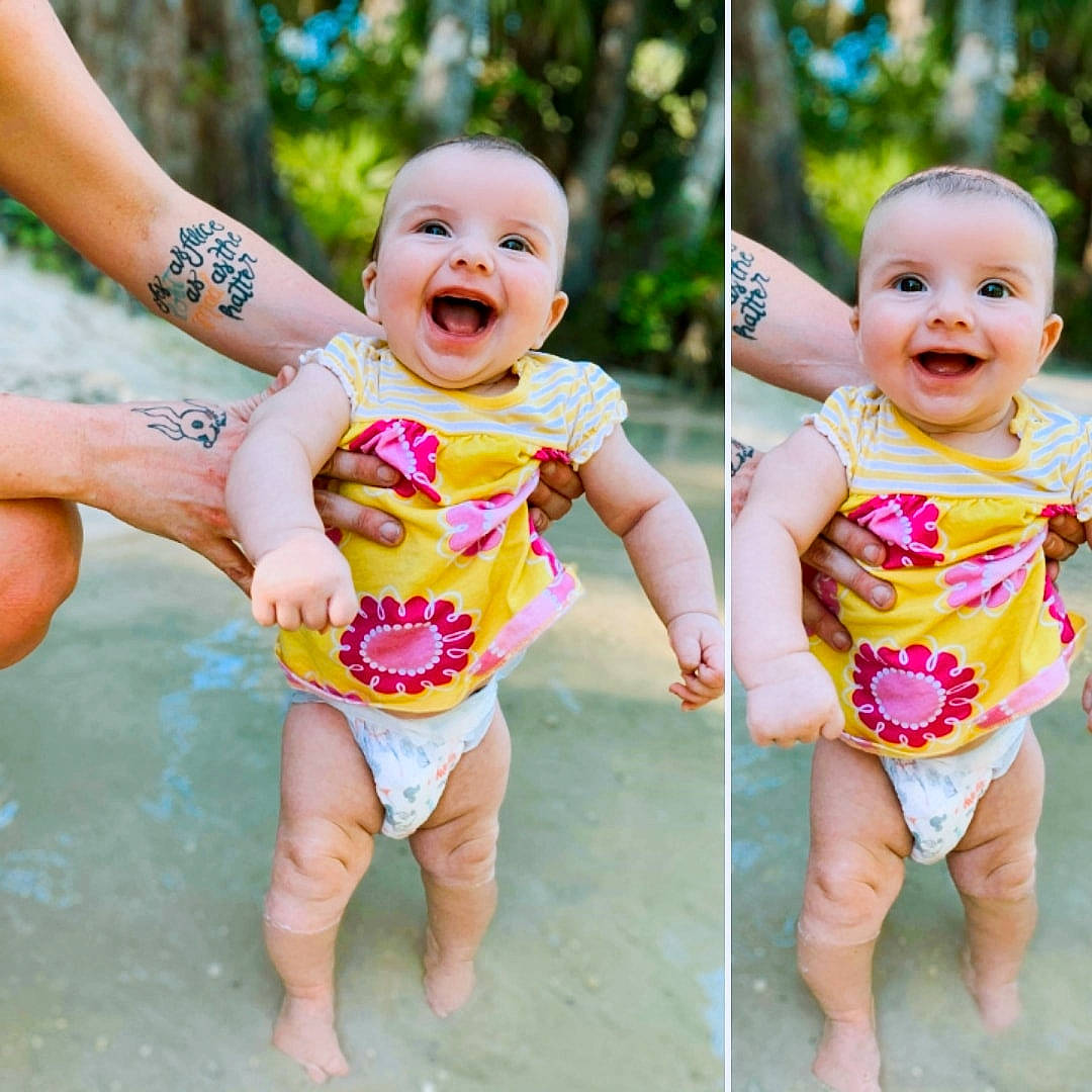 Sophia joined the competition — help win amazing prizes! baby, baby_products, baby_toddler_clothing, child, diaper, fun, pattern, person, play, product, summer, swimwear, toddler