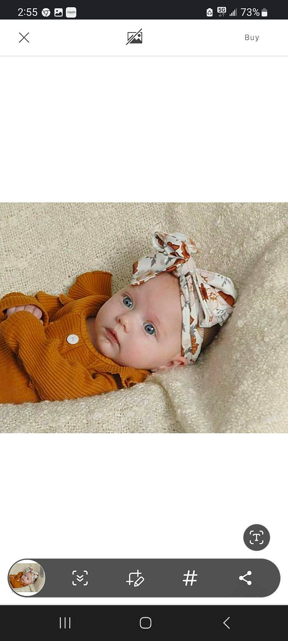 Meadow is registered to the contest to win money with this photo: baby, baby_products, baby_toddler_clothing, beanie, cap, child, collar, comfort, costume_accessory, costume_hat, fashion_accessory, hair_accessory, headband, headwear, linens, pattern, person, portrait_photography, sitting, sleeve