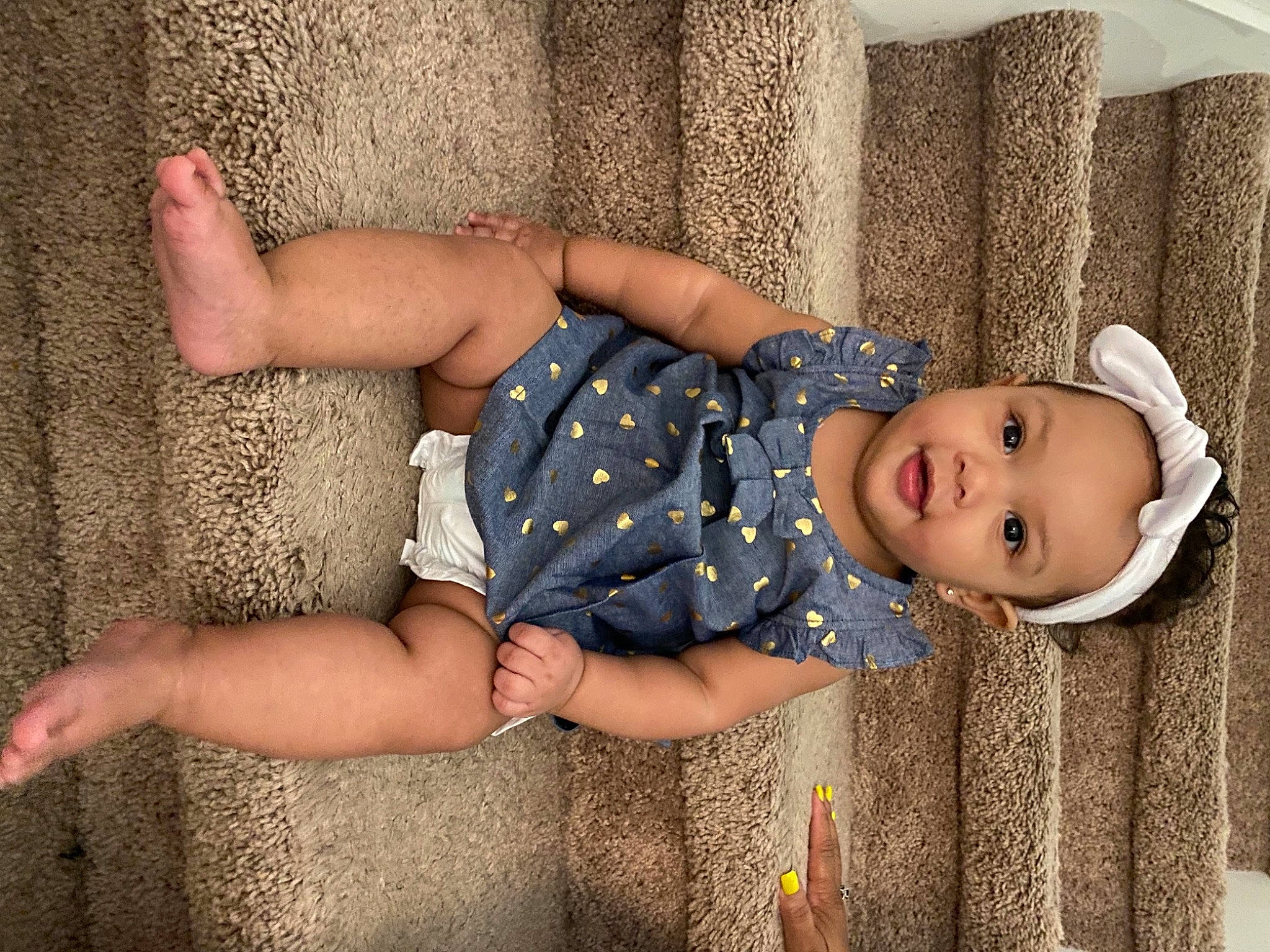 Jayla joined the competition — help win amazing prizes! baby_toddler_clothing, comfort, elbow, eye, flooring, fun, happy, head, human_body, human_leg, joint, knee, leg, leisure, person, skin, textile, thigh, toddler, trunk