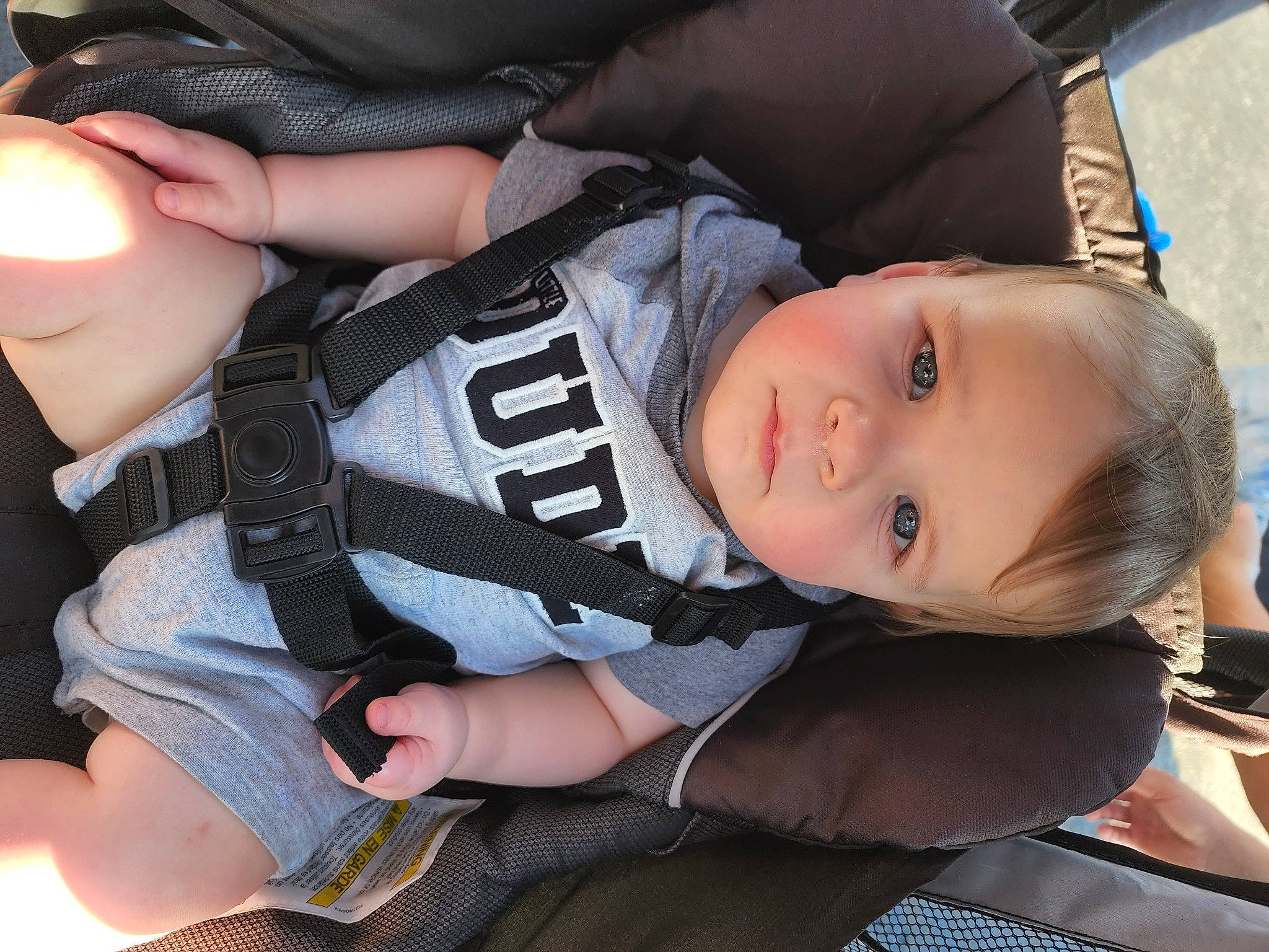 Ryland joined the competition — help win amazing prizes! baby, baby_products, baby_toddler_clothing, child, comfort, elbow, gesture, grass, knee, nail, pattern, person, sitting, sleeve, thigh, thumb, toddler, tree, wrist