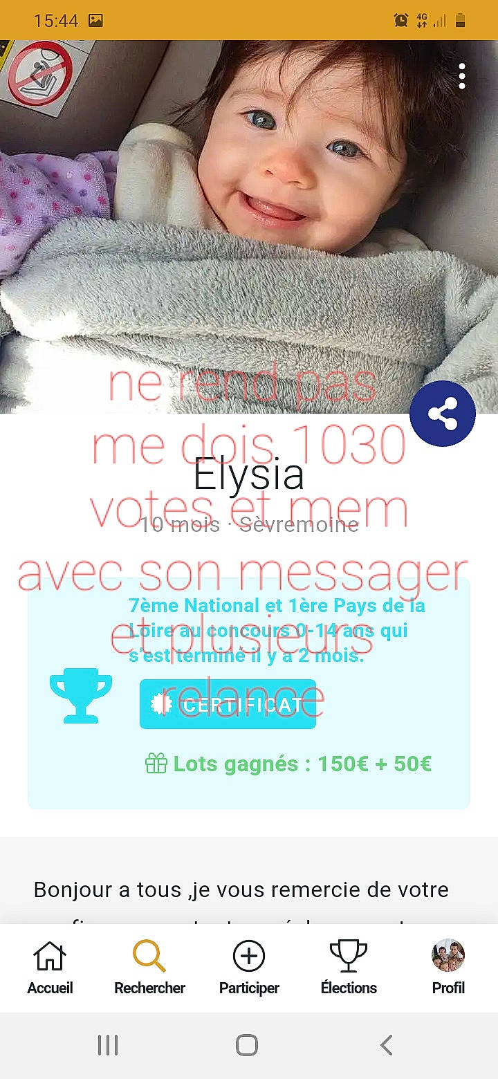 Aëlys Rouland participe au concours pour gagner de l'argent avec cette photo : aqua, baby, baby_toddler_clothing, cheek, facial_expression, forehead, happy, joy, knit_cap, linens, lip, love, nose, person, photo_caption, poster, teal, text, turquoise, wool