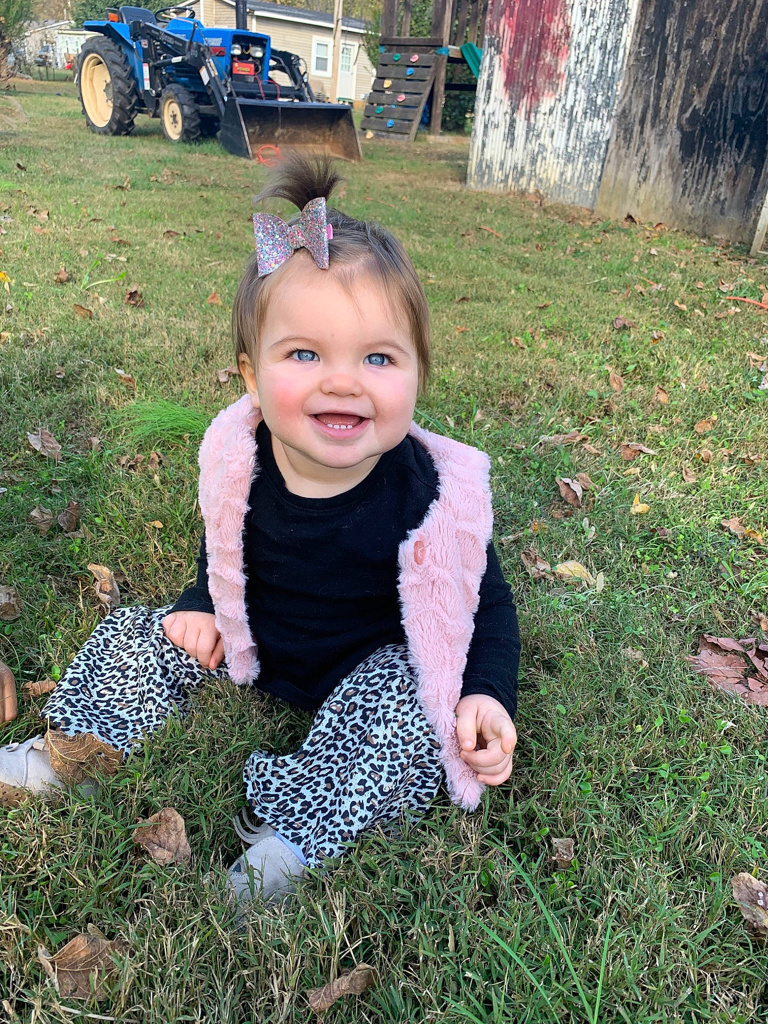 Paisley Mae joined the competition — help win amazing prizes! backyard, child, face, garden, grass, grass_family, home, joy, lawn, leaf, people, person, plant, sitting, skin, smile, spring, summer, toddler, vacation
