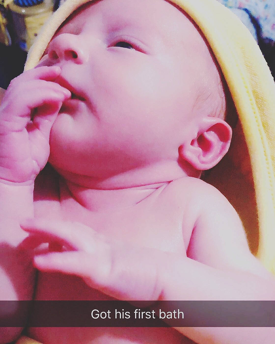 Landon joined the competition — help win amazing prizes! cheek, child, close_up, ear, face, girl, head, infant, lip, mouth, nose, person, pink, skin, smile, toddler