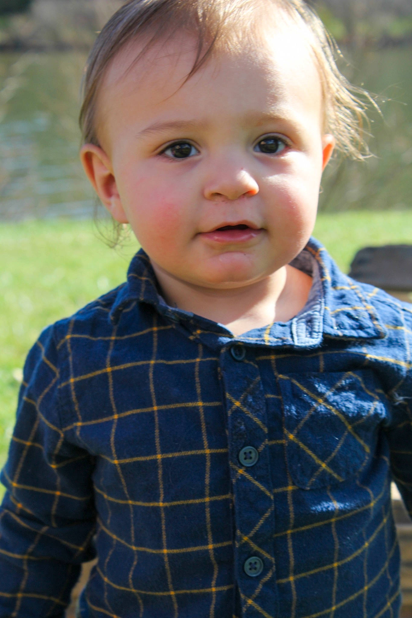 Waylon joined the competition — help win amazing prizes! baby_toddler_clothing, cheek, child, chin, clothing, ear, eye, forehead, hair, hairstyle, head, iris, lip, mouth, nose, pattern, person, skin, sleeve, summer