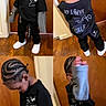 Damere joined the competition — help win amazing prizes! child, braided_hair, black_clothing, gray_sleeves, white_sneakers, wooden_door, hardwood_floor, posing, collage, indoor, young_child, casual_wear, standing, fashion, cute, portrait, person, floor, room, hair_style