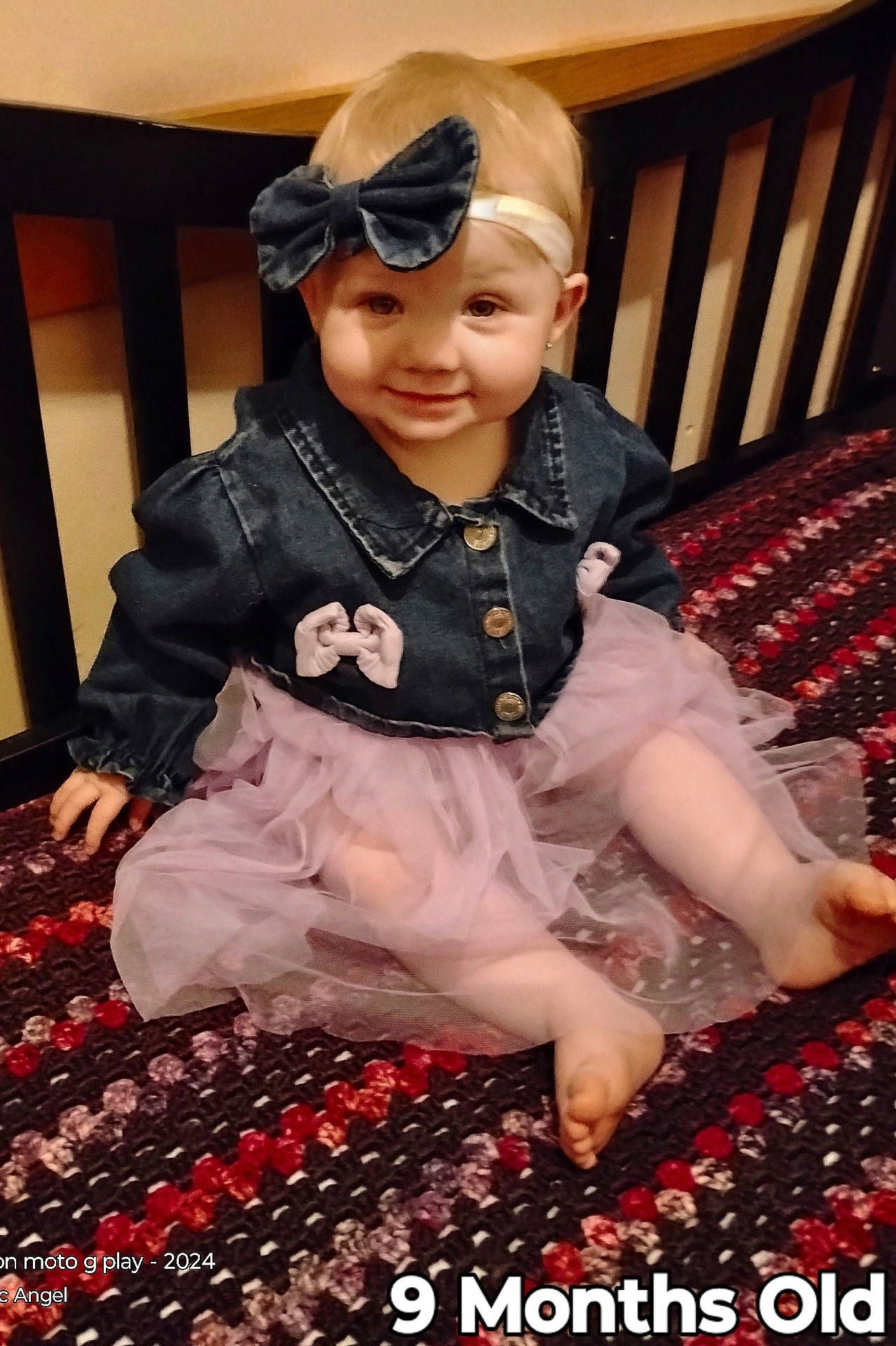 Autumn is registered to the contest to win money with this photo: accessories, baby, clothing, coat, costume, crib, cushion, dress, face, furniture, head, homedecor, infantbed, jacket, jeans, pants, person, photography, portrait, skirt