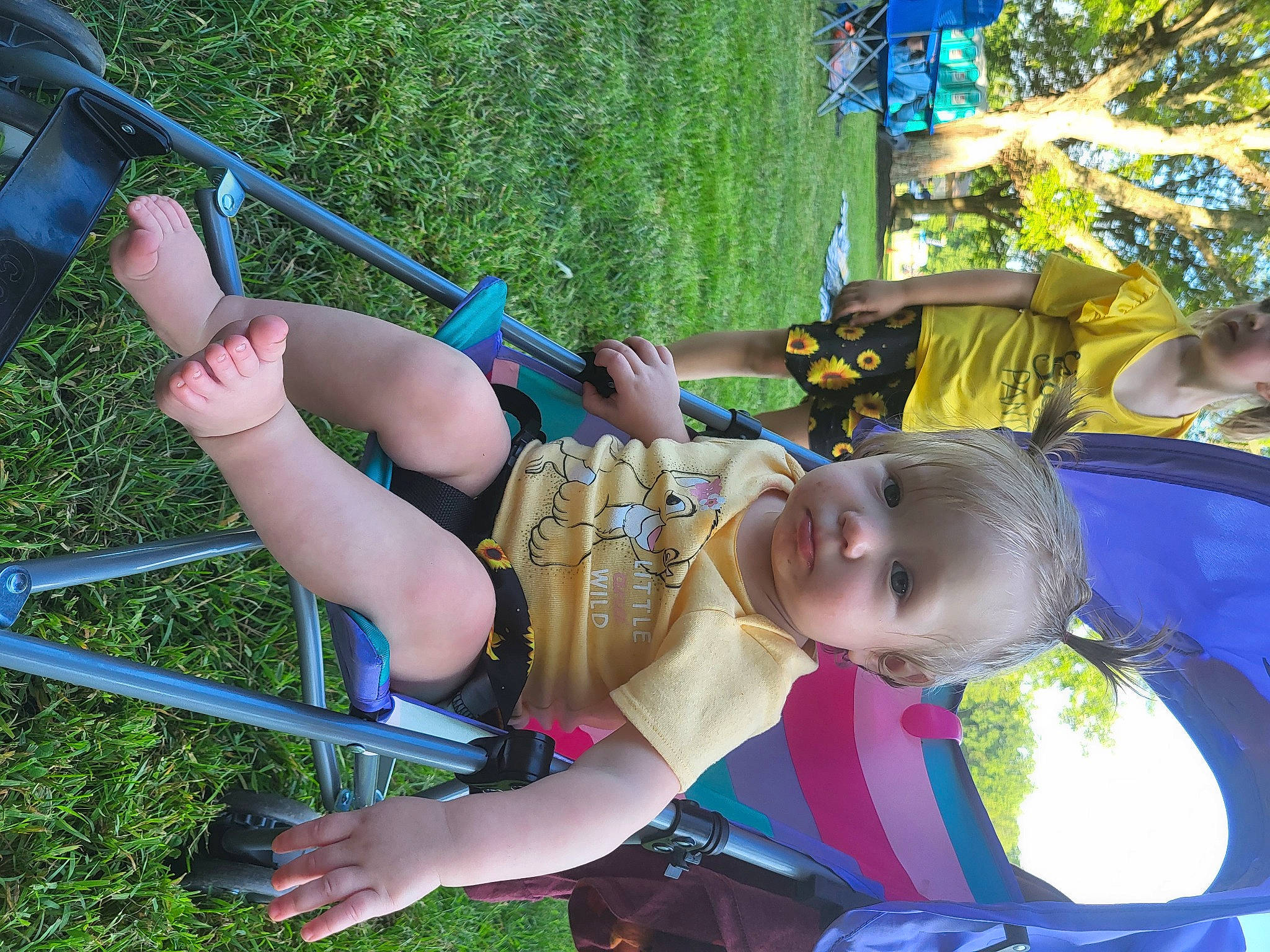 Phoenix joined the competition — help win amazing prizes! baby, blue, child, event, fun, grass, green, happy, hat, leisure, outdoor_play_equipment, person, plant, playground, recreation, shorts, smile, summer, thigh, toddler