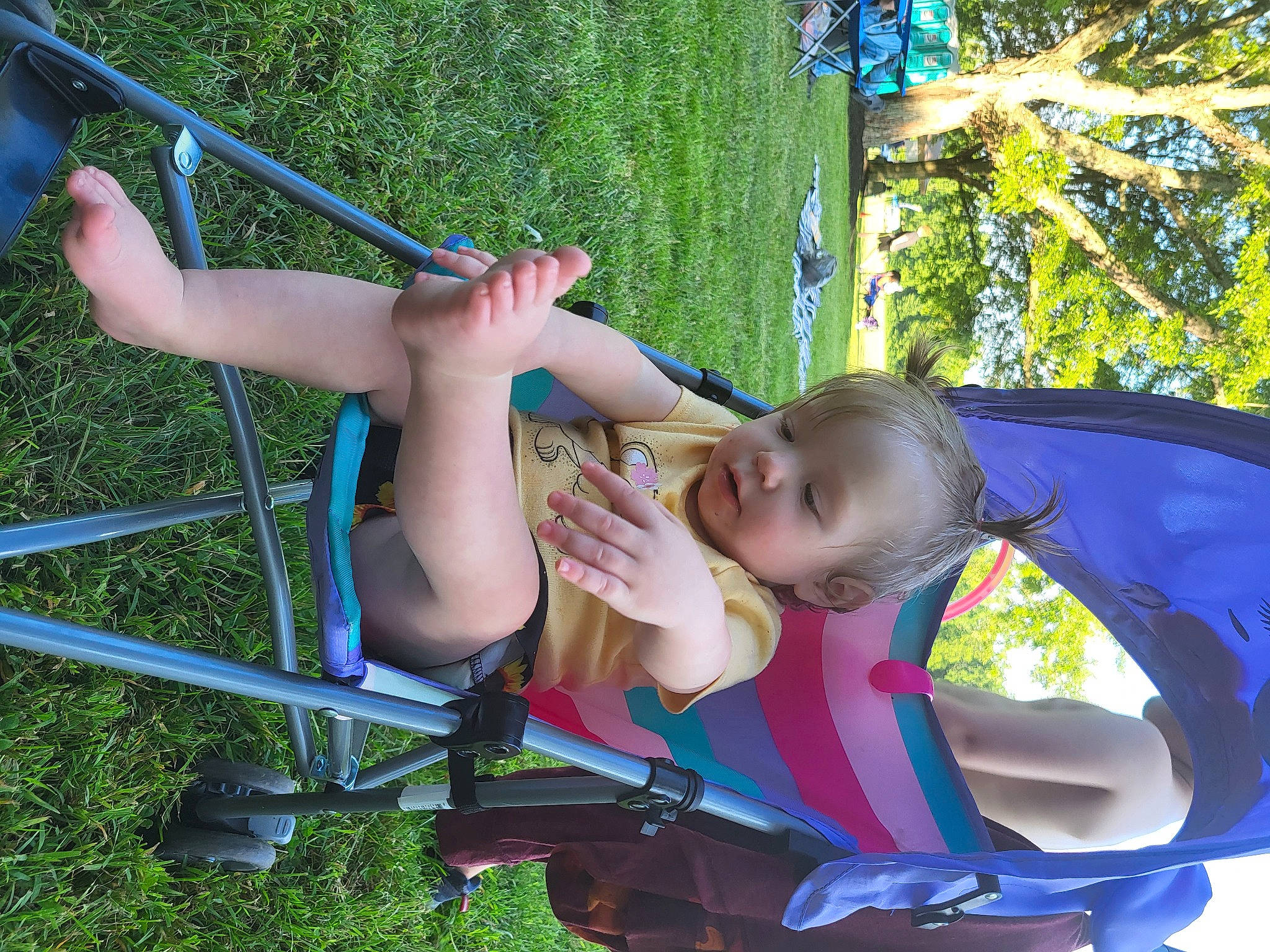 Phoenix joined the competition — help win amazing prizes! baby, baby_products, chair, child, electric_blue, fun, grass, grassland, happy, leisure, people_in_nature, person, plant, play, recreation, shade, tire, toddler, tree, vacation