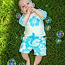 Frank joined the competition — help win amazing prizes! baby, barefoot, blue_clothing, bubbles, child, face, floral_pattern, grass, greenery, hand, infant, lying_down, nature, outdoor, photography, portrait, shorts, smiling, summer, sunlight