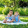 baby, blanket, boy, child, children, cute, family, garden, girl, grass, greenery, happy, nature, outdoor, playful, portrait, sitting, smiling, summer, sunlight