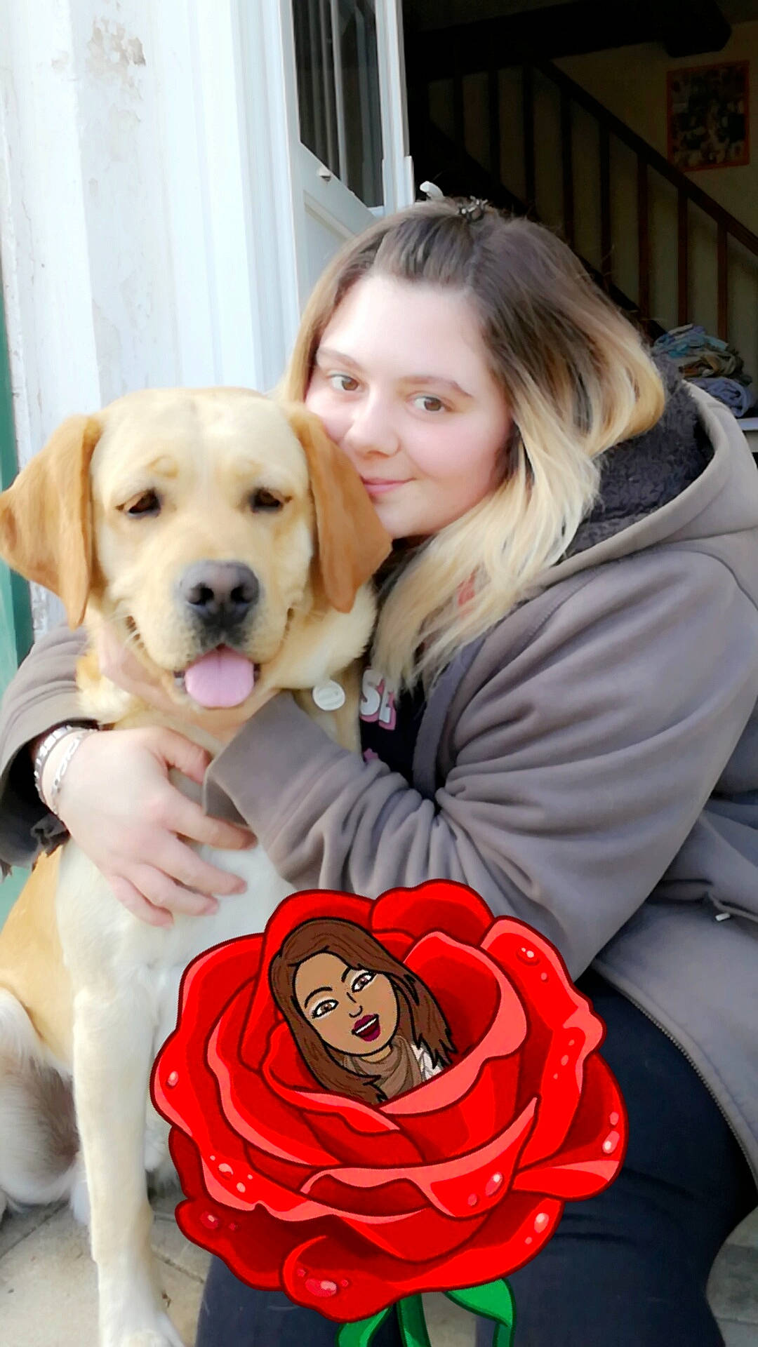 Magnum participe au concours pour gagner de l'argent avec cette photo : canidae, carnivore, child, companion_dog, dog, dog_breed, fawn, golden_retriever, headwear, joy, labrador_retriever, mammal, person, puppy, puppy_love, retriever, smile, sporting_group