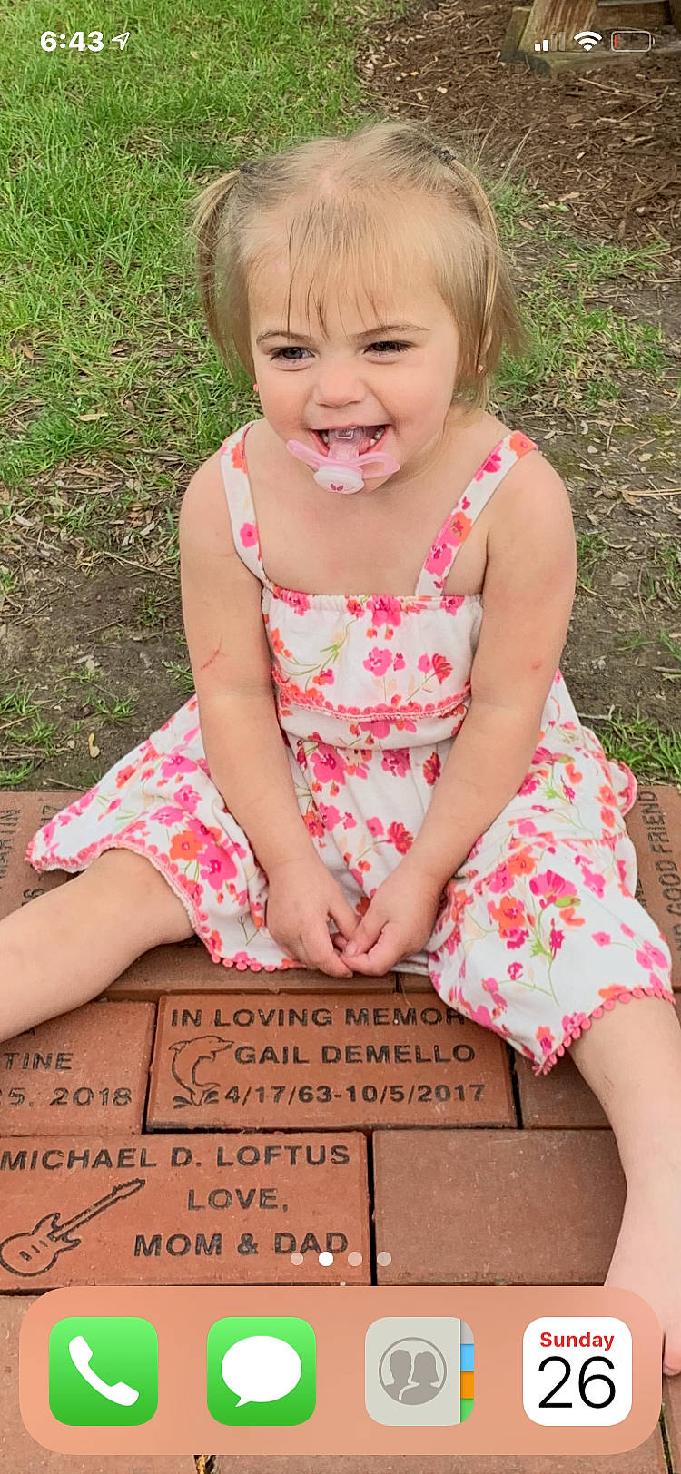 Mia Smith is registered to the contest to win money with this photo: baby, baby_toddler_clothing, blond, child, child_model, dress, grass, joy, pattern, person, pink, play, sitting, smile, summer, toddler