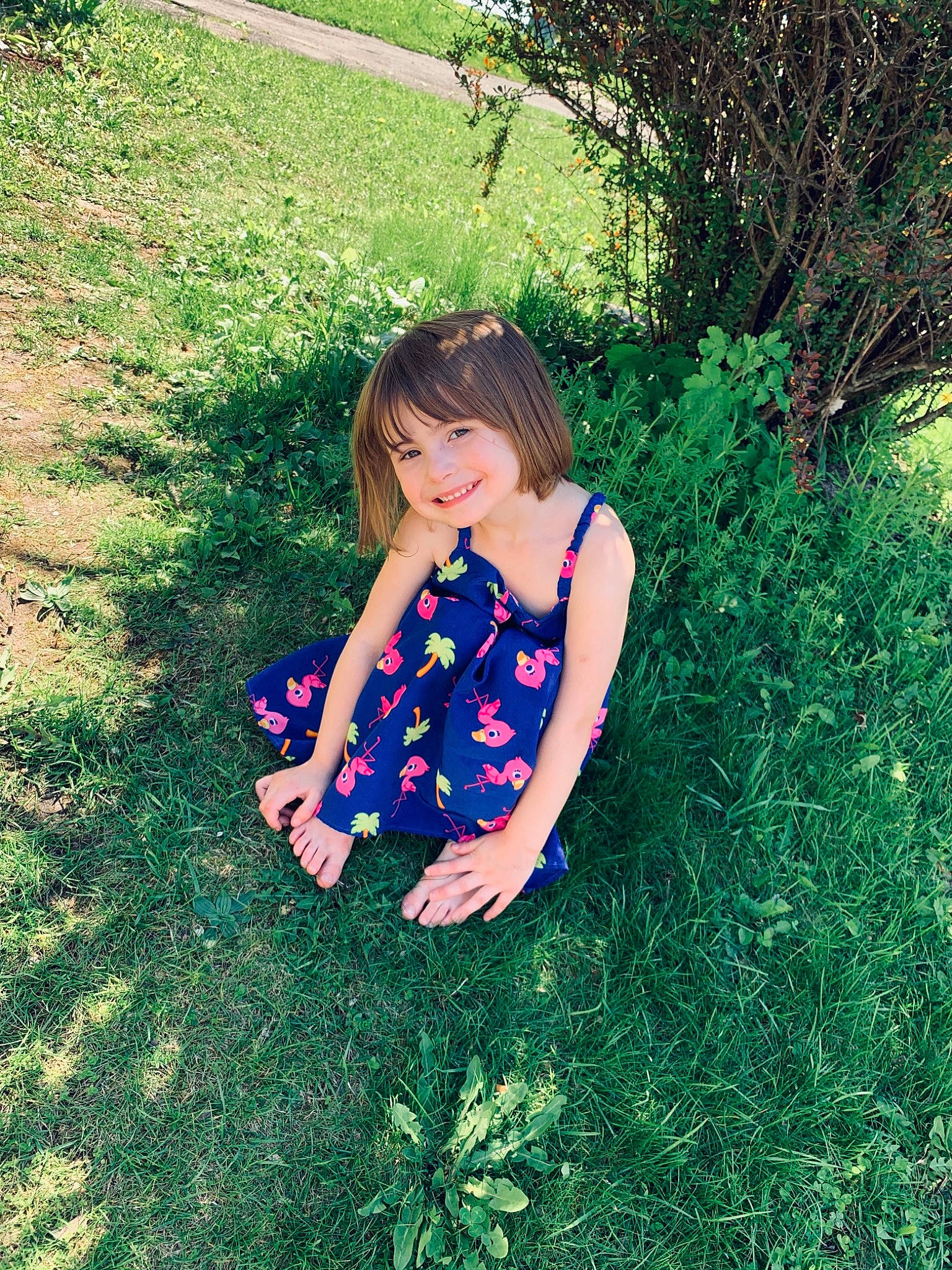 Ayiana Smith joined the competition — help win amazing prizes! botany, child, dress, flower, grass, grass_family, green, joy, lawn, leaf, meadow, pattern, people_in_nature, person, plant, sitting, smile, spring, summer, toddler