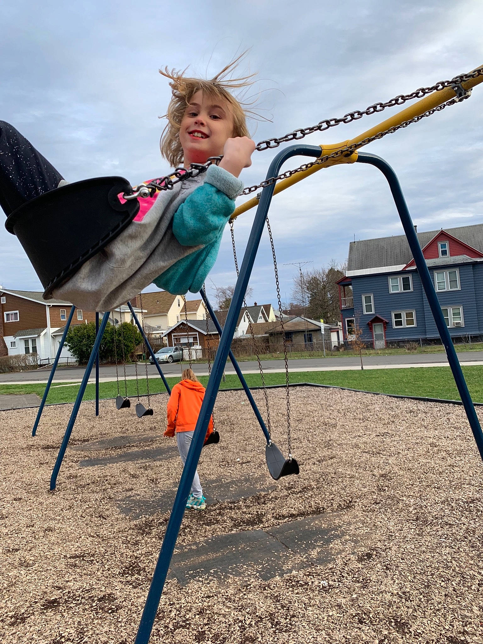 Harmony joined the competition — help win amazing prizes! child, city, fun, human_settlement, joy, leisure, outdoor_play_equipment, person, plant, play, playground, public_space, recreation, smile, swing, toddler, tree