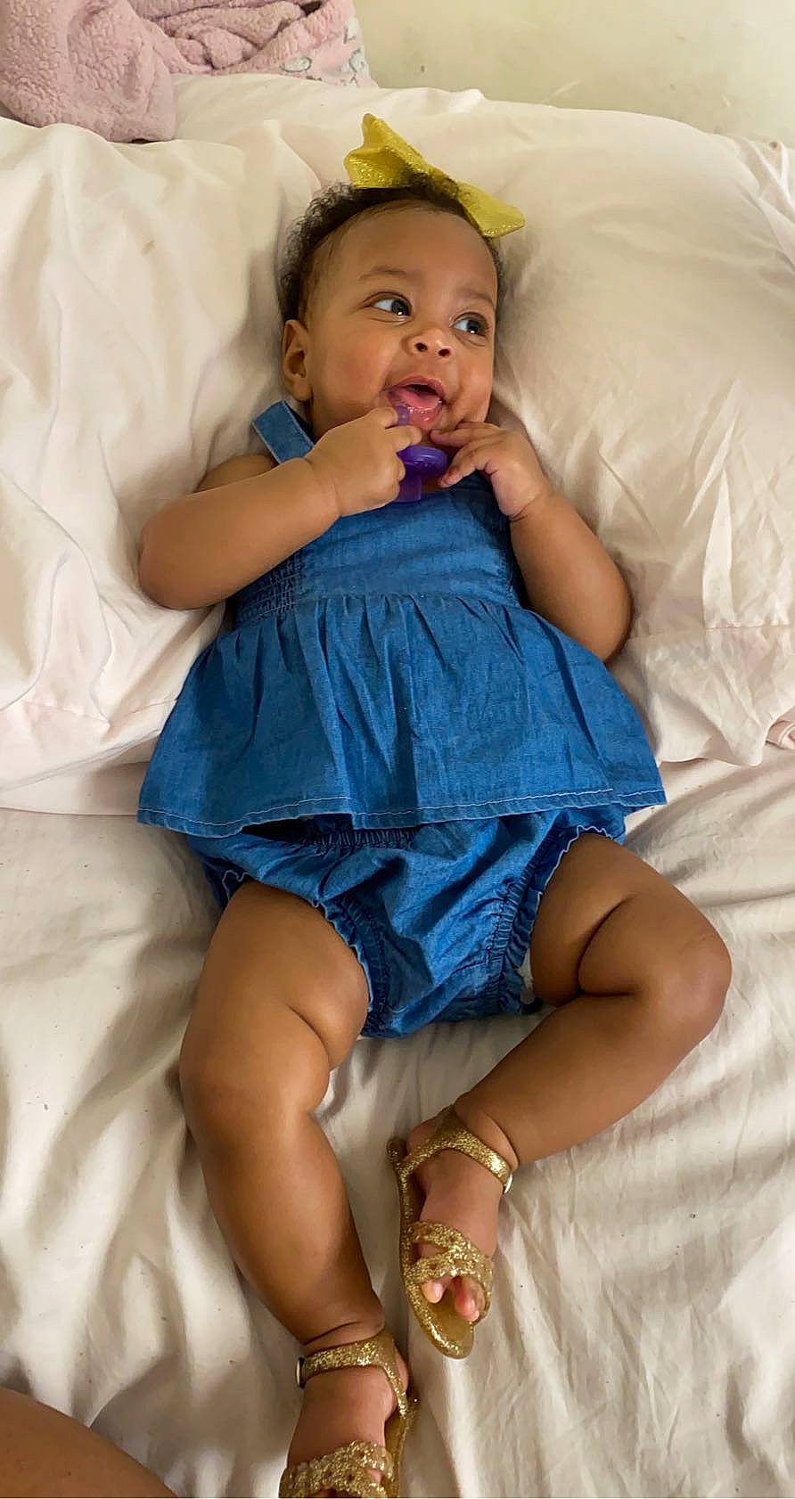 Ariah is registered to the contest to win money with this photo: arm, baby, child, comfort, finger, human_leg, leg, person, sitting, sleep, thigh, toddler