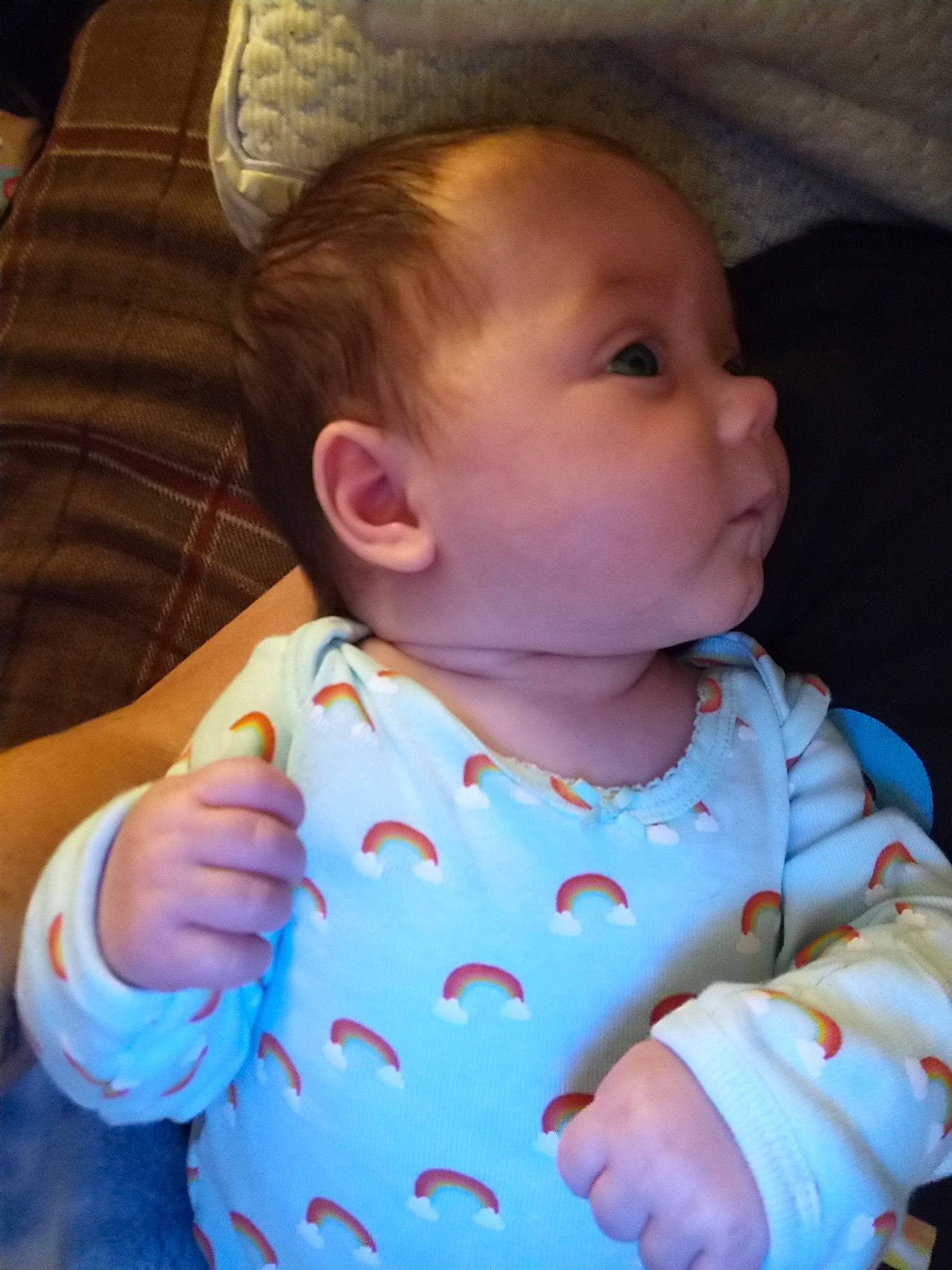 Astrid joined the competition — help win amazing prizes! baby, baby_products, baby_toddler_clothing, cheek, child, collar, comfort, finger, happy, iris, lip, mouth, nose, pattern, person, sitting, skin, sleeve, textile, toddler