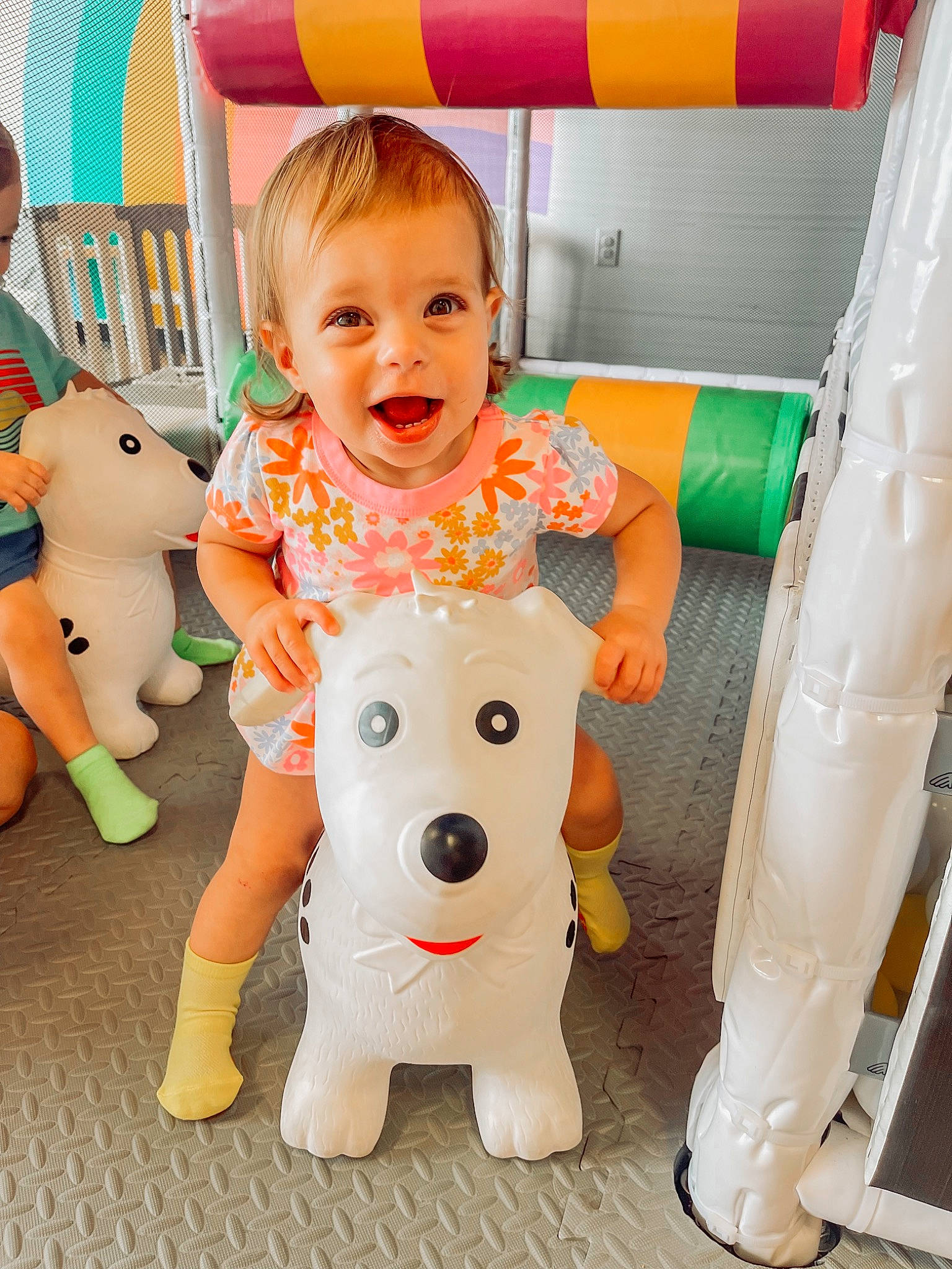 Vera joined the competition — help win amazing prizes! baby, baby_playing_with_toys, baby_toddler_clothing, child, companion_dog, dog, fun, happy, head, organ, party_supply, person, photograph, product, skin, smile, snapshot, toddler, white, working_animal