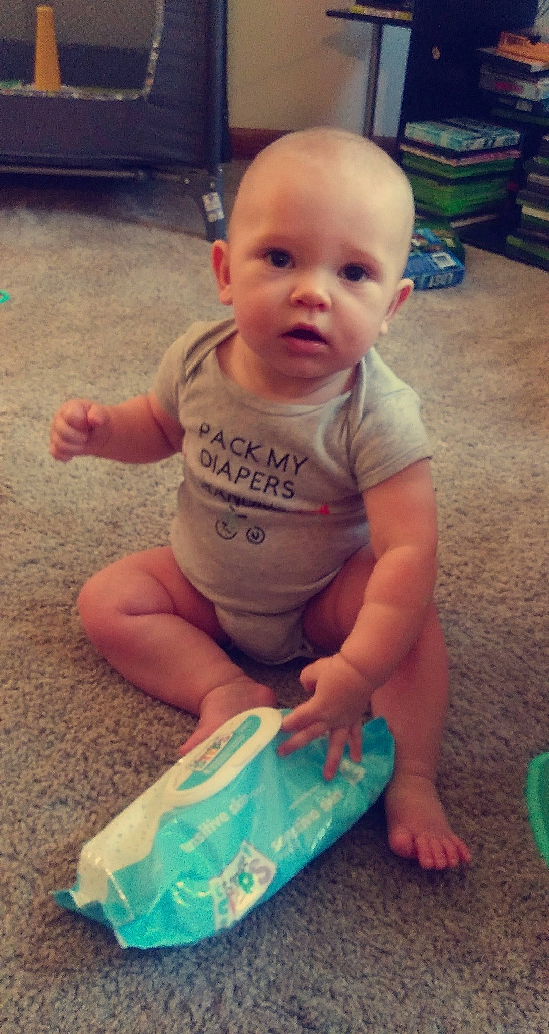 Ari'Ella is registered to the contest to win money with this photo: baby, baby_toddler_clothing, child, diaper, head, person, play, skin, smile, toddler