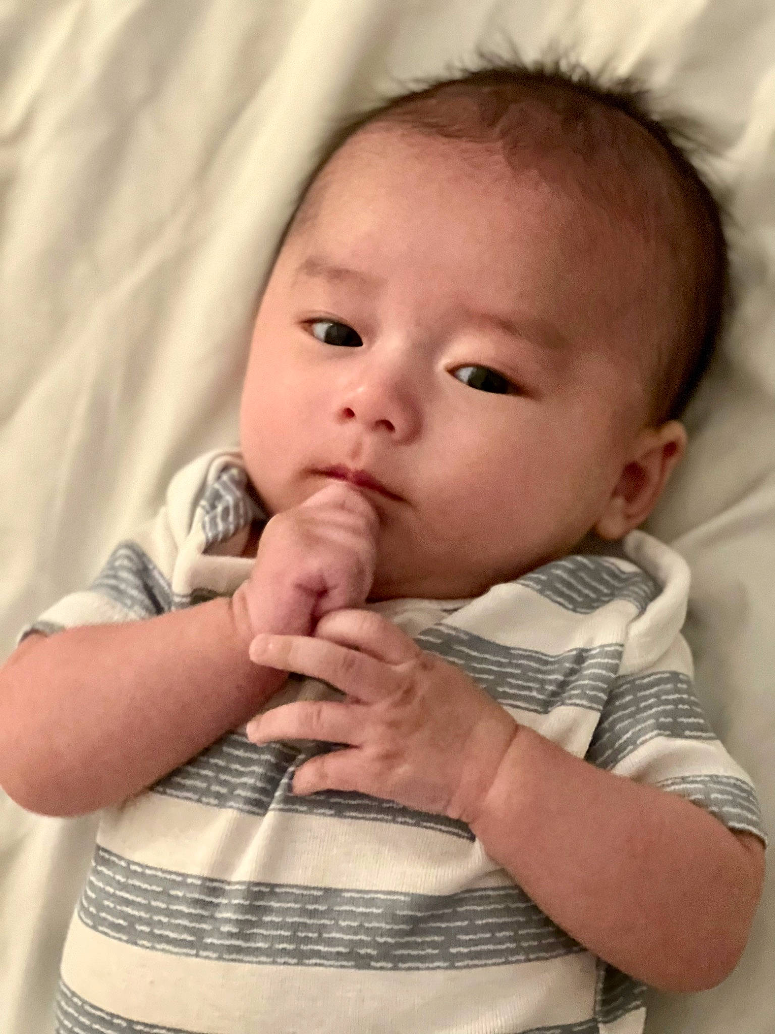 Felix joined the competition — help win amazing prizes! arm, baby, baby_toddler_clothing, cheek, child, comfort, eyelash, finger, gesture, iris, linens, lip, mouth, nail, nose, person, product, skin, sleeve, thumb