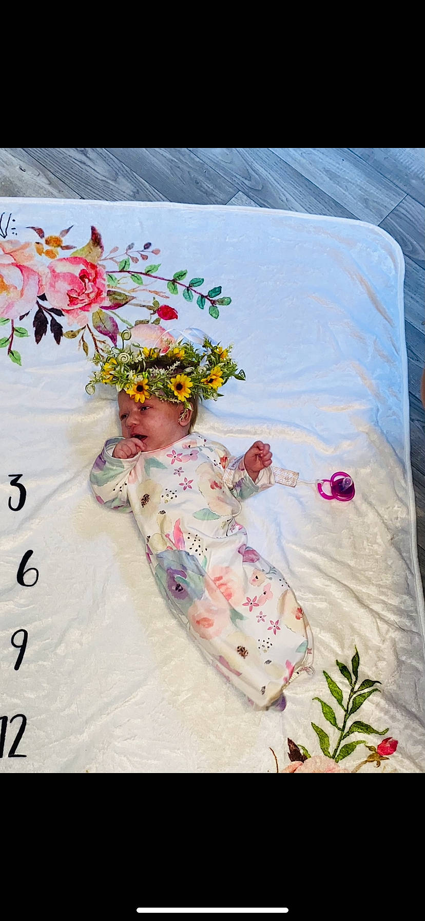Araya joined the competition — help win amazing prizes! art, baby, baby_toddler_clothing, comfort, creative_arts, floral_design, flower, flower_arranging, font, happy, headwear, linens, pattern, peach, person, petal, pink, plant, product, rectangle