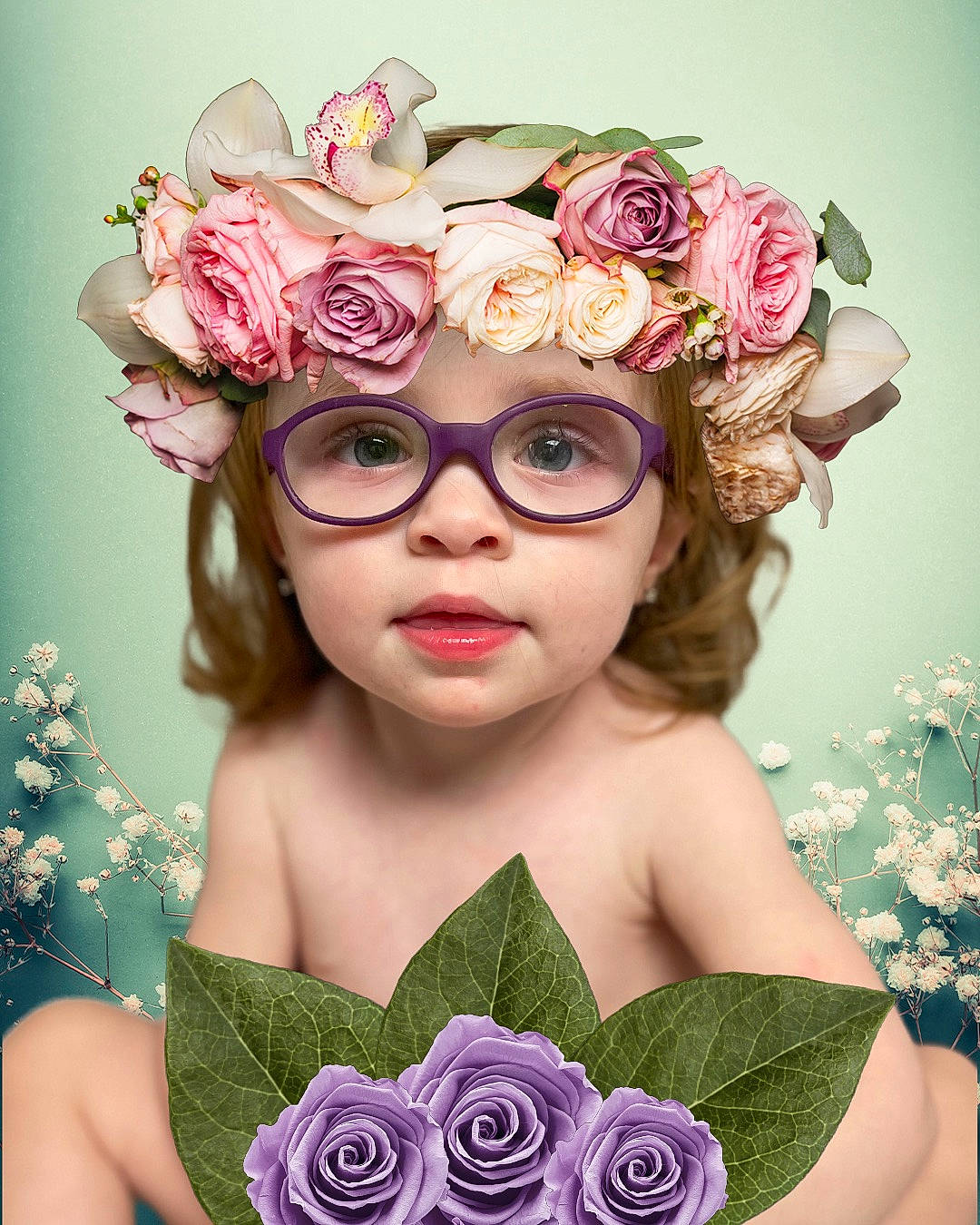 Madison is registered to the contest to win money with this photo: beauty, botany, bouquet, cut_flowers, flower, flower_arranging, garden_roses, glasses, happy, headpiece, headwear, hybrid_tea_rose, person, petal, photograph, pink, plant, rose, rose_family, rose_order