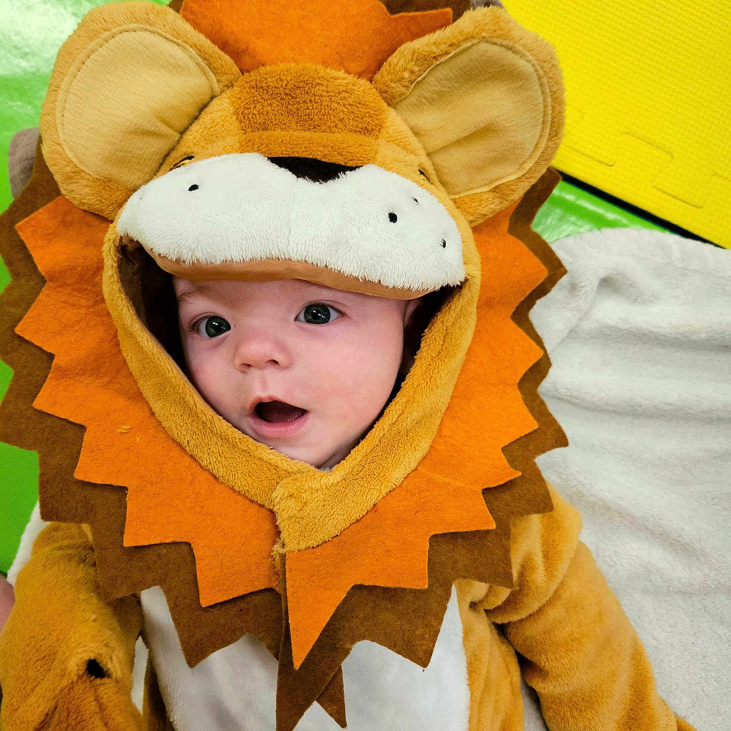 Finlay is registered to the contest to win money with this photo: baby, blanket, bodypart, bonnet, cap, clothing, costume, face, finger, hand, hat, head, hood, hoodie, knitwear, person, photography, portrait, sweater, sweatshirt