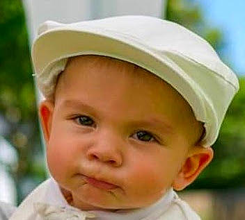 Asher joined the competition — help win amazing prizes! baby, baby_toddler_clothing, cap, child, eye, eyebrow, eyelash, face, fashion_accessory, grass, happy, hat, headgear, headwear, lip, person, portrait_photography, toddler, white