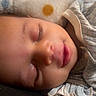 baby, sleeping, infant, portrait, face, closed_eyes, peaceful, blanket, swaddled, clothing, indoors, resting, cuddled, soft, plush, cozy, photography, head, calm, nap