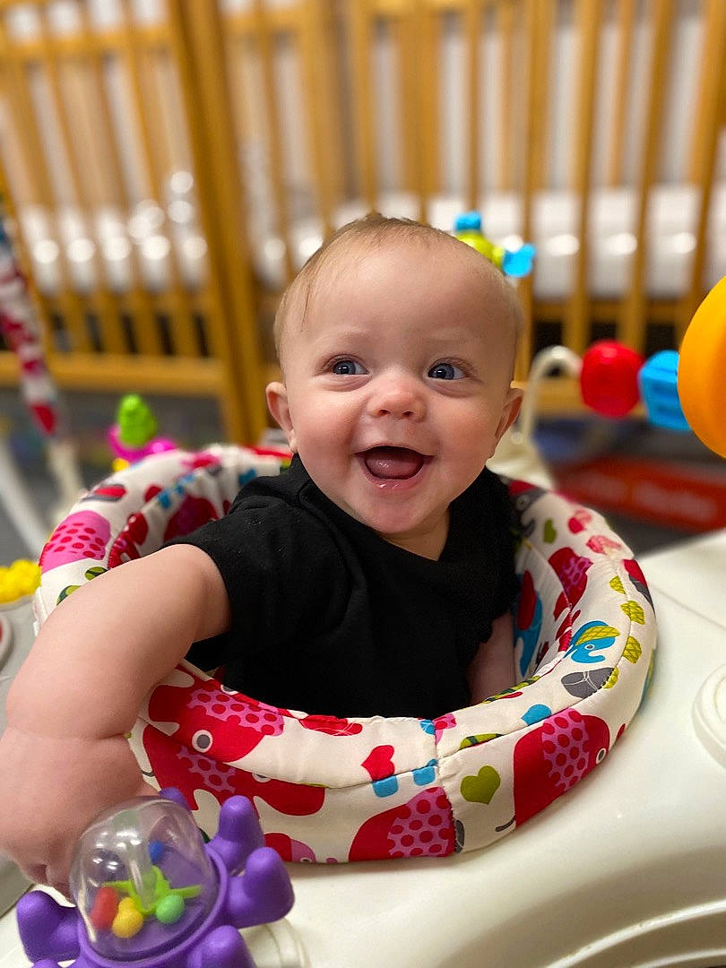 Preston is registered to the contest to win money with this photo: baby, baby_playing_with_toys, baby_toddler_clothing, beauty, cheek, child, dress, facial_expression, fun, happy, iris, leisure, people, person, photograph, product, skin, smile, snapshot, toddler