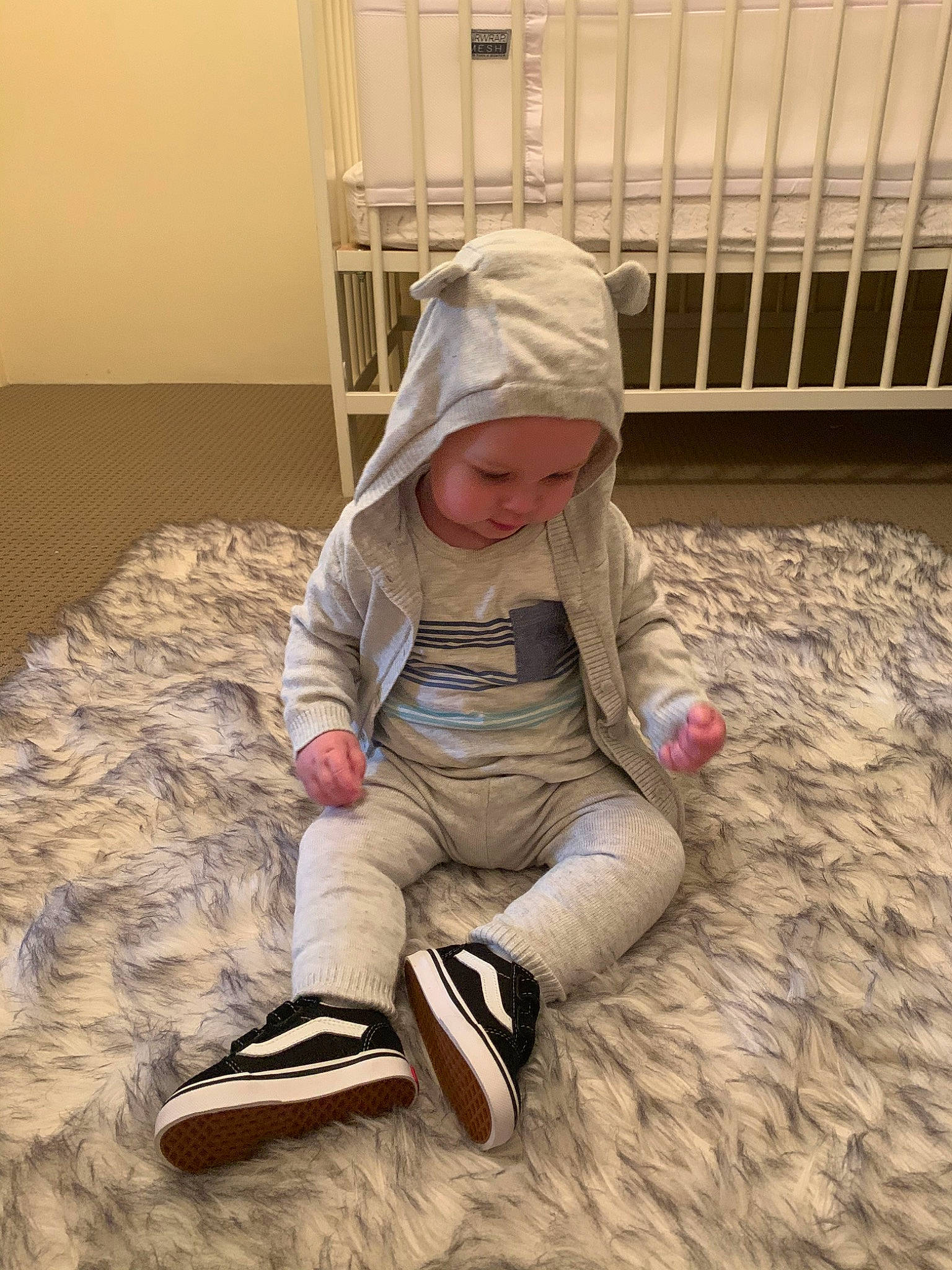 Will joined the competition — help win amazing prizes! baby, child, floor, flooring, headwear, person, play, shoe, sitting, toddler