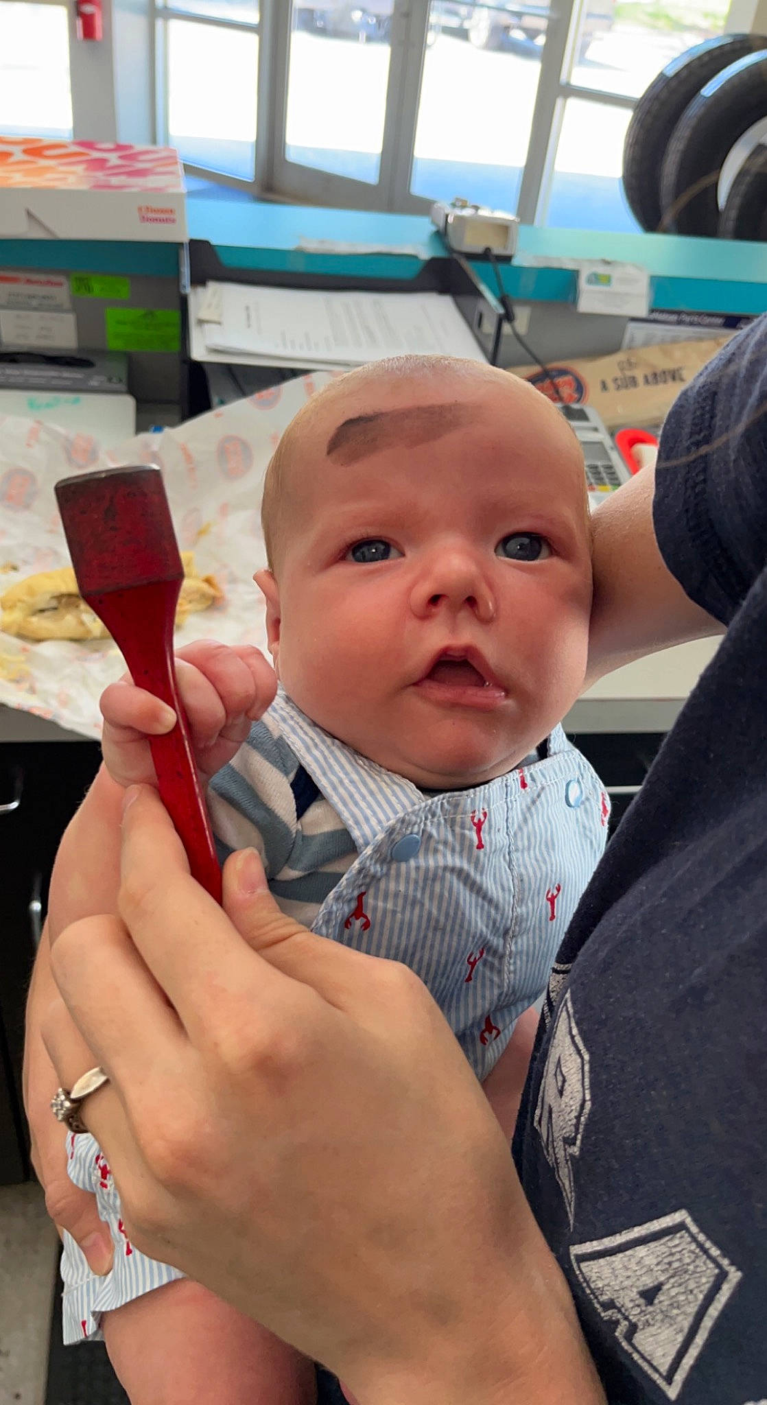 Gregory is registered to the contest to win money with this photo: baby, baby_products, baby_toddler_clothing, cheek, child, finger, fun, gesture, nail, person, sitting, skin, thumb, toddler