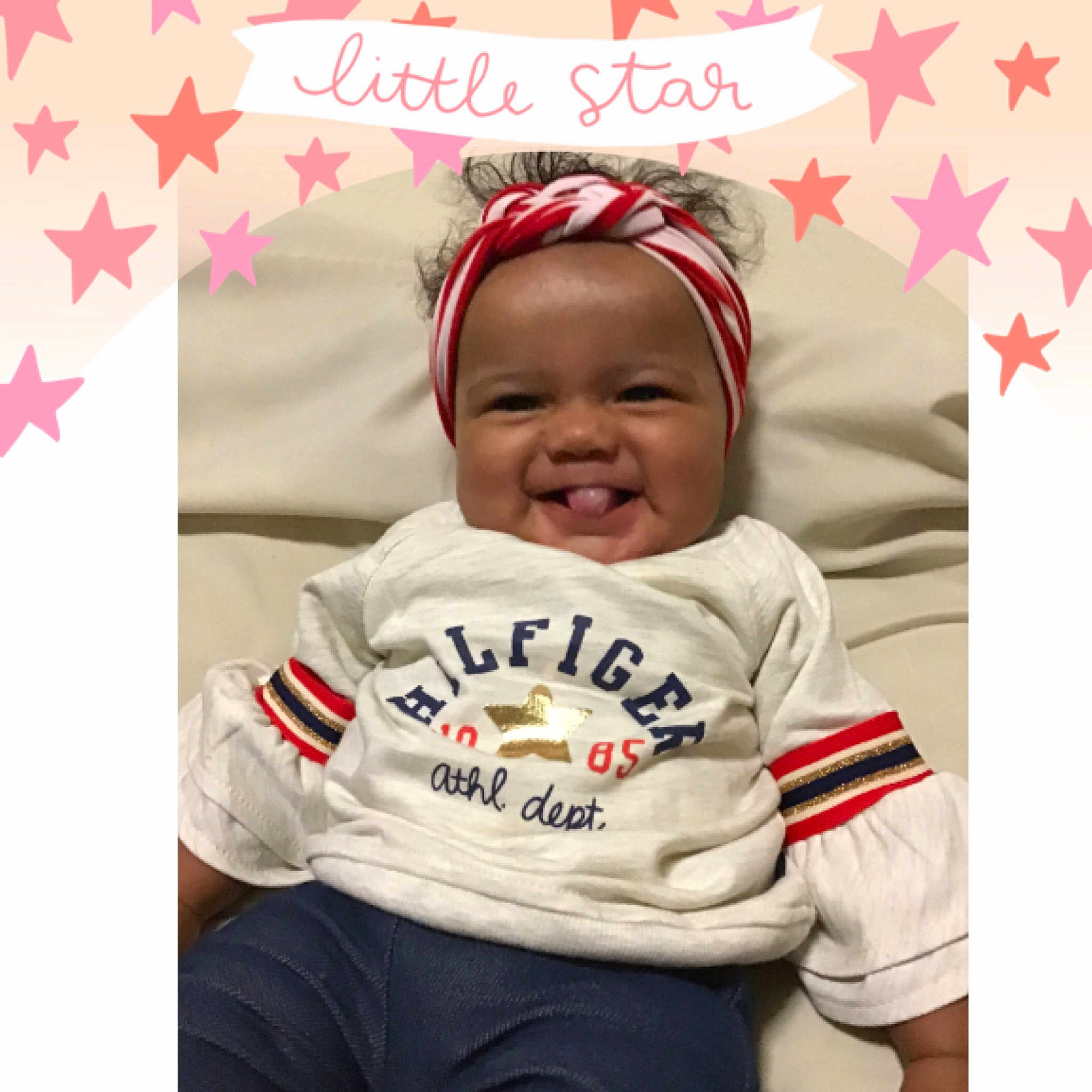 Rylee is registered to the contest to win money with this photo: baby, baby_products, baby_toddler_clothing, child, hair_accessory, headgear, joy, person, pink, product, sleeve, toddler