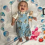 accessories, baby, babylaughing, balloon, bed, clothing, crib, dress, face, furniture, happy, head, infantbed, jeans, laughing, pants, person, photography, portrait, smile