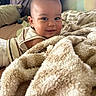 Roman joined the competition — help win amazing prizes! baby, child, infant, smiling, portrait, face, eyes, bed, blanket, bedding, bedroom, indoors, sunlight, warm_lighting, clothing, lying_down, cozy, cute, photography, home