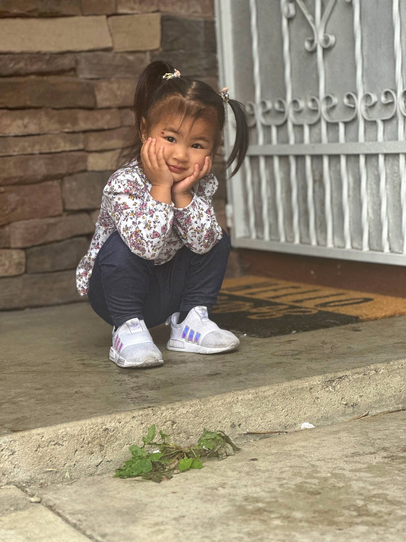 Nichole Love joined the competition — help win amazing prizes! child, eye, face, fence, flash_photography, flooring, grass, happy, head, human_leg, jacket, leisure, person, road_surface, sitting, smile, soil, tints_and_shades, toddler, tree