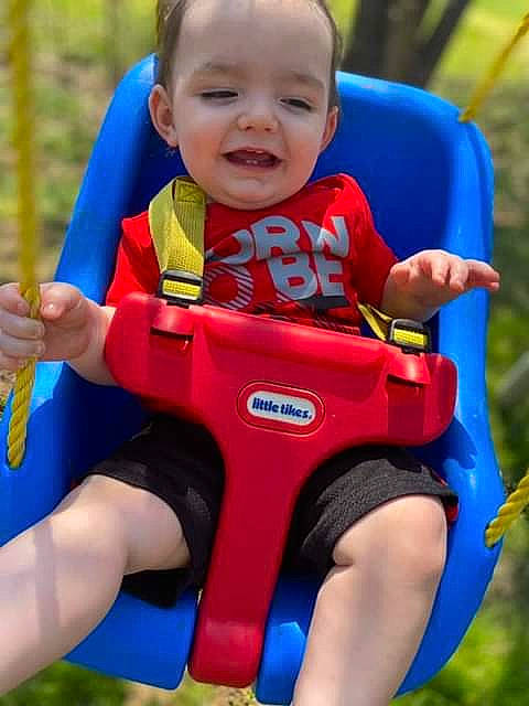 Aiden joined the competition — help win amazing prizes! baby, baby_toddler_clothing, beauty, blue, child, electric_blue, fun, grass, happy, leisure, people, person, photograph, product, recreation, red, skin, smile, summer, toddler