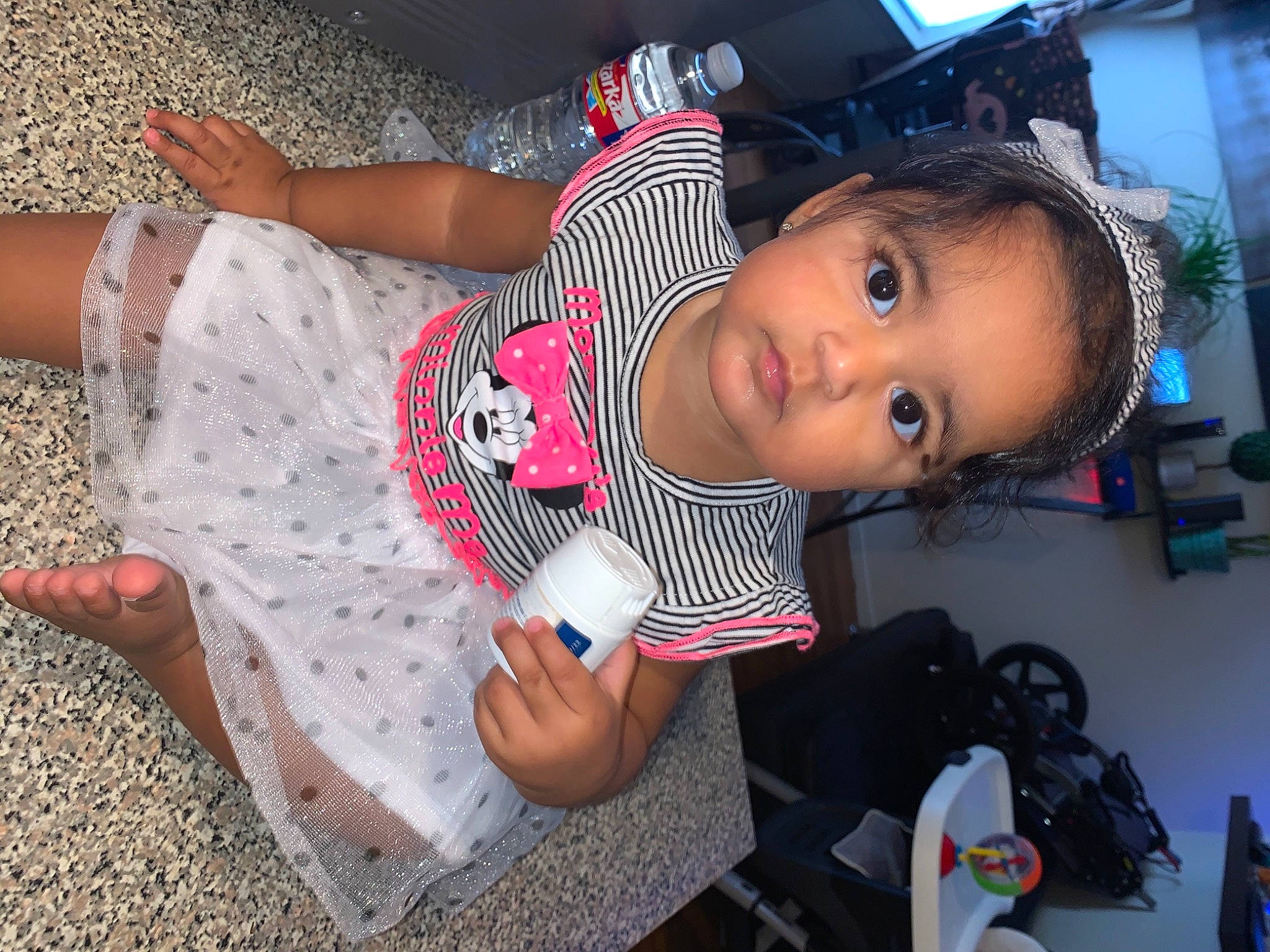 Jane joined the competition — help win amazing prizes! baby, baby_products, baby_toddler_clothing, child, display_device, eyelash, foot, nail, person, polka_dot, television, toddler, toe