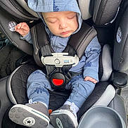 Dutton joined the competition — help win amazing prizes! baby, car, car_interior, clothing, coat, face, footwear, glove, hat, head, jacket, pants, person, photography, portrait, shoe, sleeping, sneaker, transportation, vehicle