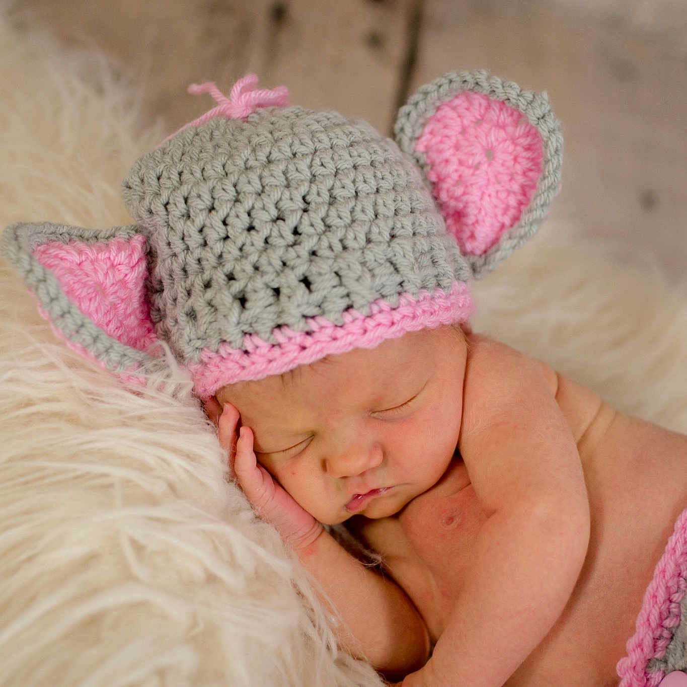 Brailey is registered to the contest to win money with this photo: beanie, bonnet, cap, child, crochet, hair_accessory, hat, headgear, infant, knit_cap, knitting, pink, product, toddler, wool, woolen