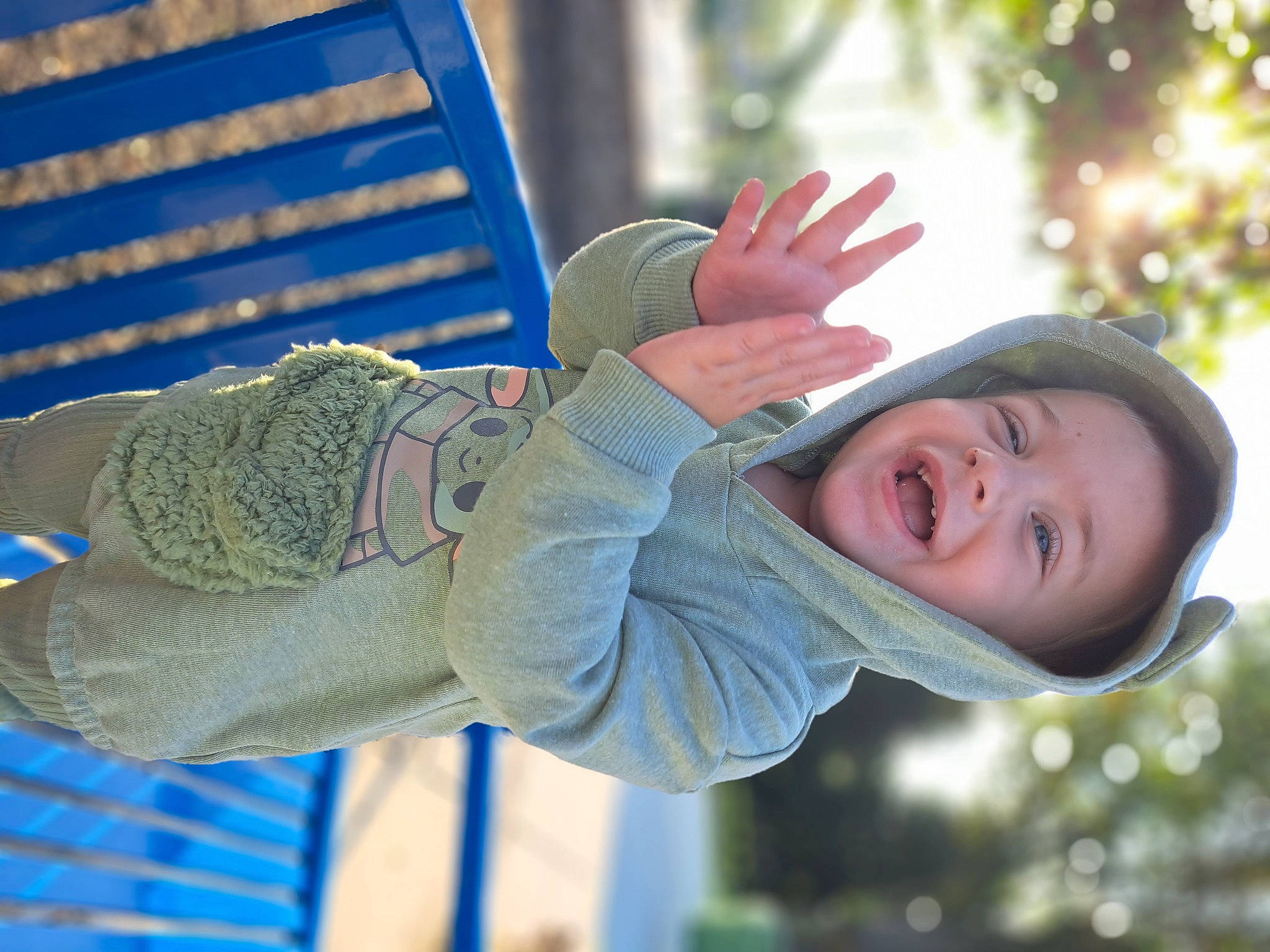 Rowan joined the competition — help win amazing prizes! arm, child, denim, elbow, electric_blue, eyewear, face, fun, gesture, grass, happy, laugh, leisure, people_in_nature, person, plant, recreation, sitting, smile, toddler