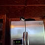 Little Man joined the competition — help win amazing prizes! appliance, cat, ceiling, cozy, curious, digital_display, door_handle, high_place, indoor, kitchen, loaf, pet, refrigerator, resting, shadow, shelf, stainless_steel, tuxedo_cat, water_dispenser, wood_paneling