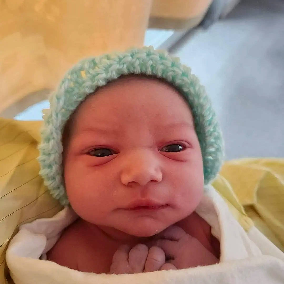 Forrest joined the competition — help win amazing prizes! baby, baby_products, baby_sleeping, baby_toddler_clothing, cheek, child, comfort, eyebrow, fashion_accessory, happy, hat, headwear, linens, lip, mouth, nose, person, pink, skin, smile