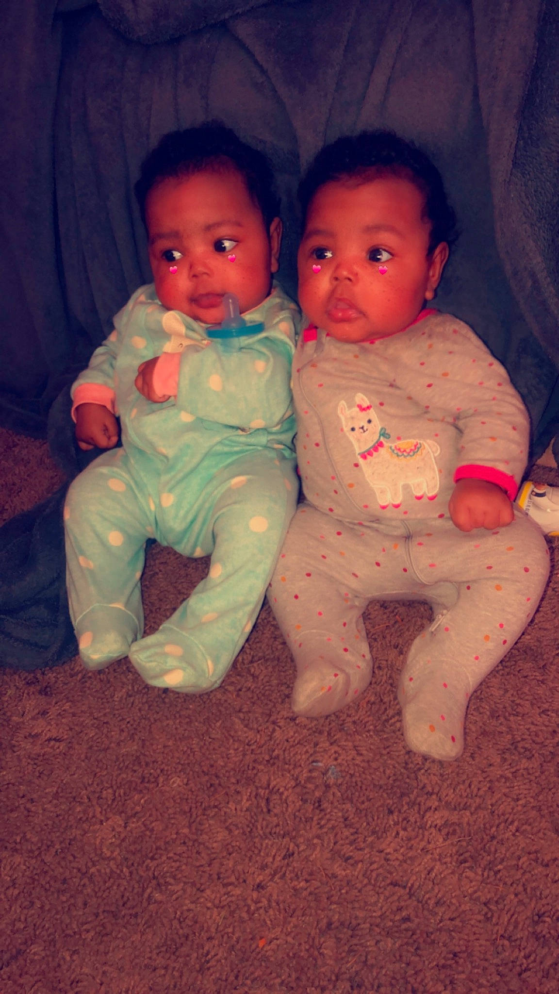 Xariyah And Xaniyah is registered to the contest to win money with this photo: baby, cheek, child, eye, face, fun, head, iris, nose, person, play, sibling, sitting, skin, smile, toddler