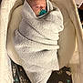 Eric is registered to the contest to win money with this photo: baby, infant, sleeping, pacifier, towel, swaddled, bassinet, crib, blanket, child, resting, cozy, soft, newborn, indoors, quiet, peaceful, cute, person, wrapped