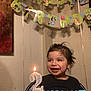 Ernest is registered to the contest to win money with this photo: toddler, birthday, cake, candle, number_two, balloon, banner, happy, smile, celebration, party, child, indoor, wall, decorations, colorful, food, icing, young_child, festive