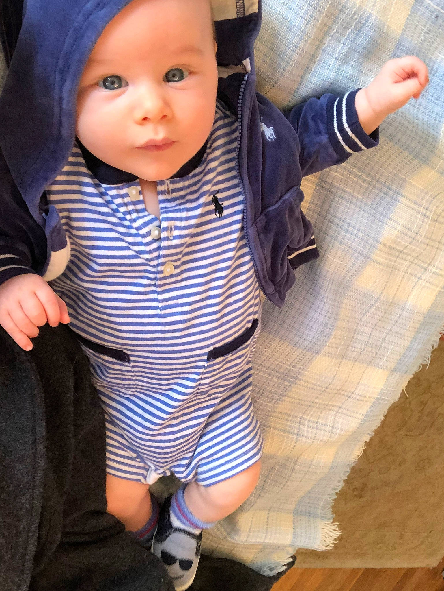 Douglas joined the competition — help win amazing prizes! blue, boy, child, cool, day, fun, girl, headgear, human, infant, jeans, outerwear, person, product, skin, sleeve, smile, textile, toddler