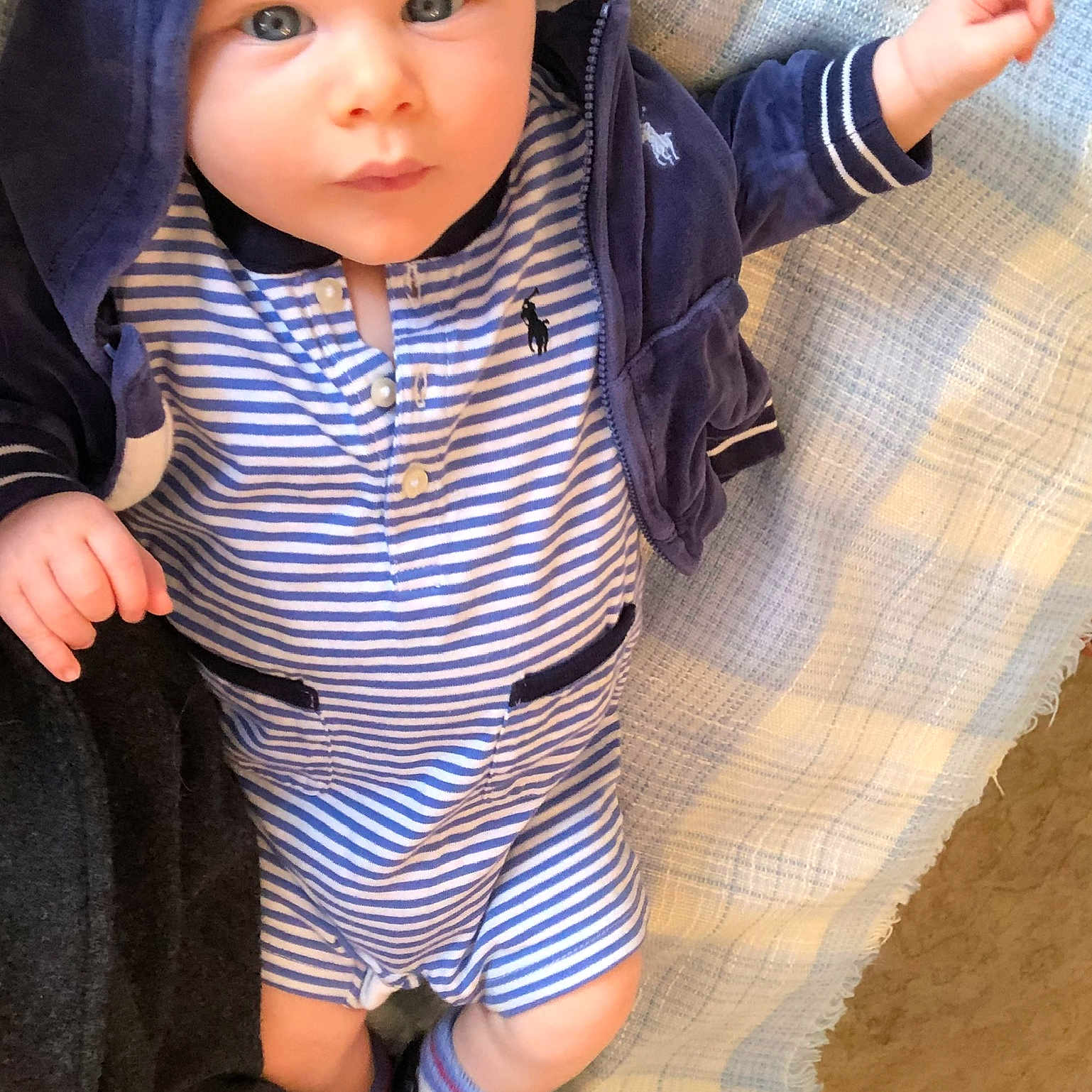 Douglas joined the competition — help win amazing prizes! blue, boy, child, cool, day, fun, girl, headgear, human, infant, jeans, outerwear, person, product, skin, sleeve, smile, textile, toddler