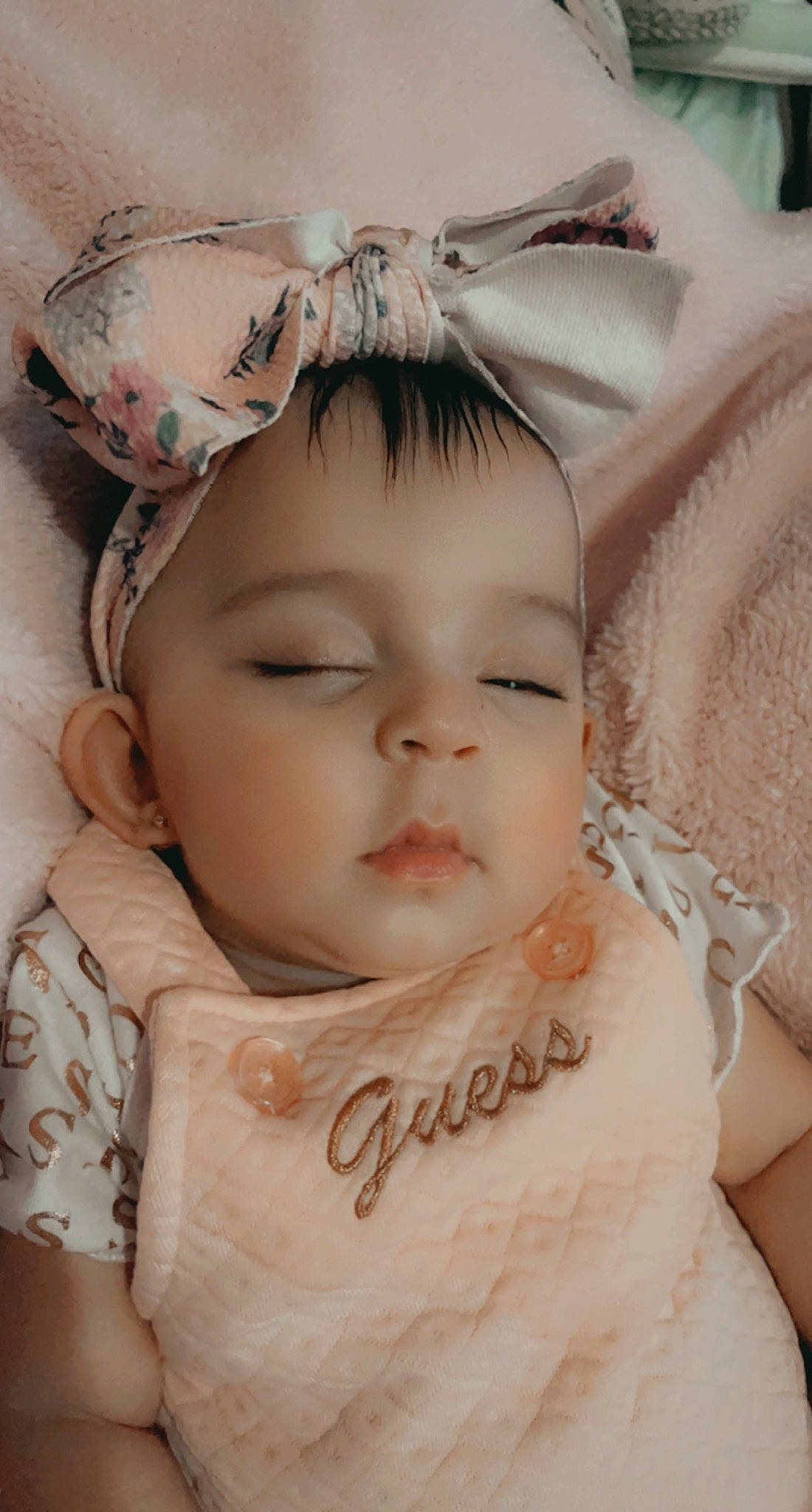 Everleigh is registered to the contest to win money with this photo: baby, baby_toddler_clothing, cheek, chin, dress, eye, eyebrow, eyelash, face, hair, happy, headgear, iris, lip, neck, person, pink, skin, textile, toddler