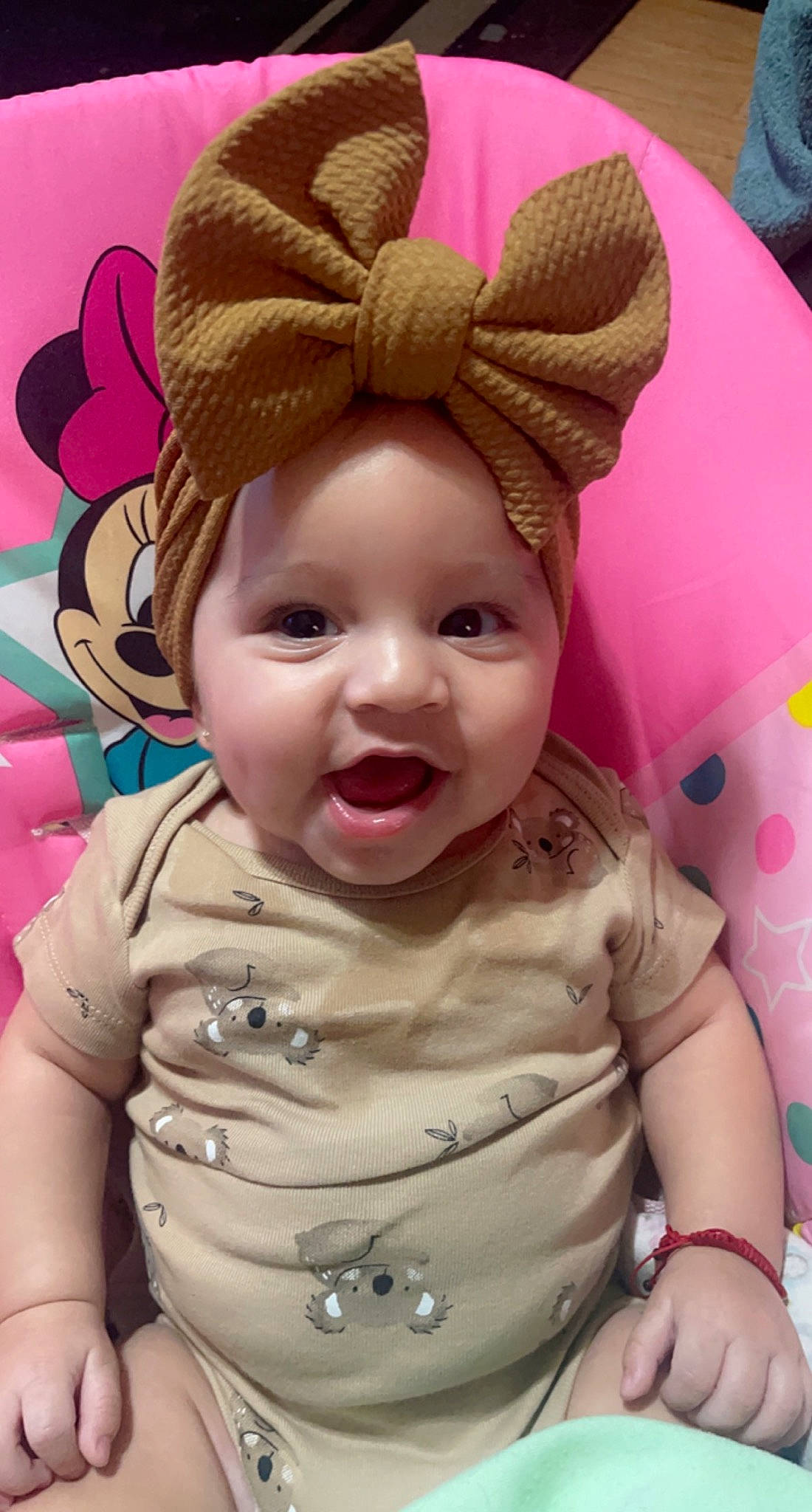 Everleigh joined the competition — help win amazing prizes! baby, baby_toddler_clothing, cap, cheek, chin, face, facial_expression, gesture, happy, head, headwear, human, human_body, lip, nose, person, pink, product, skin, sleeve